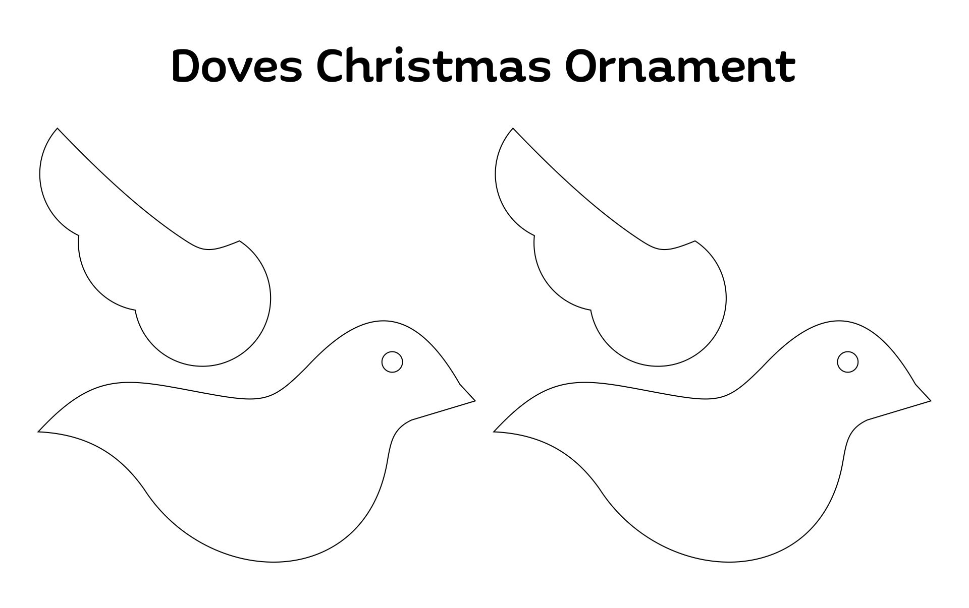 Printable Christmas Dove Ornament Templates
