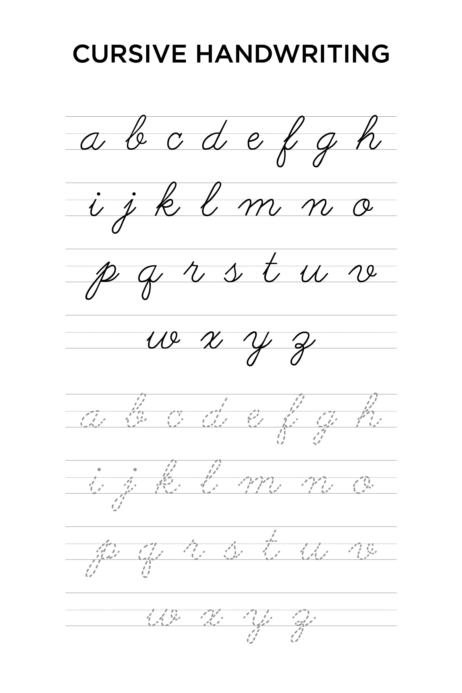 Printable Cursive Handwriting Practice Sheet