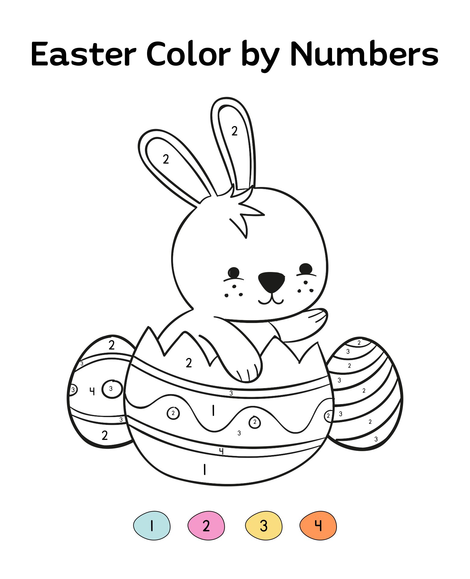 Printable Easter Drawing Game Color By Numbers