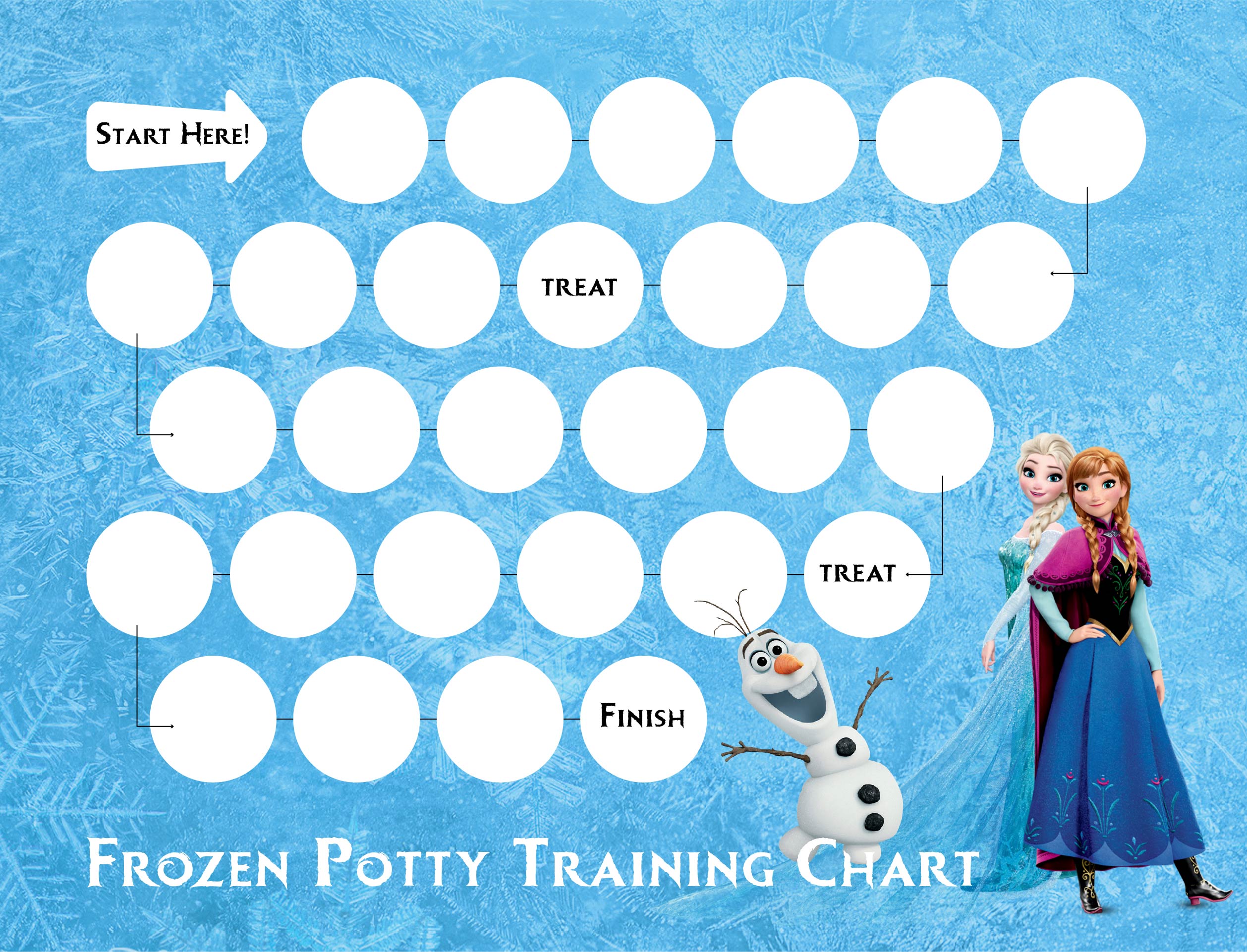 Printable Frozen Potty Training Chart