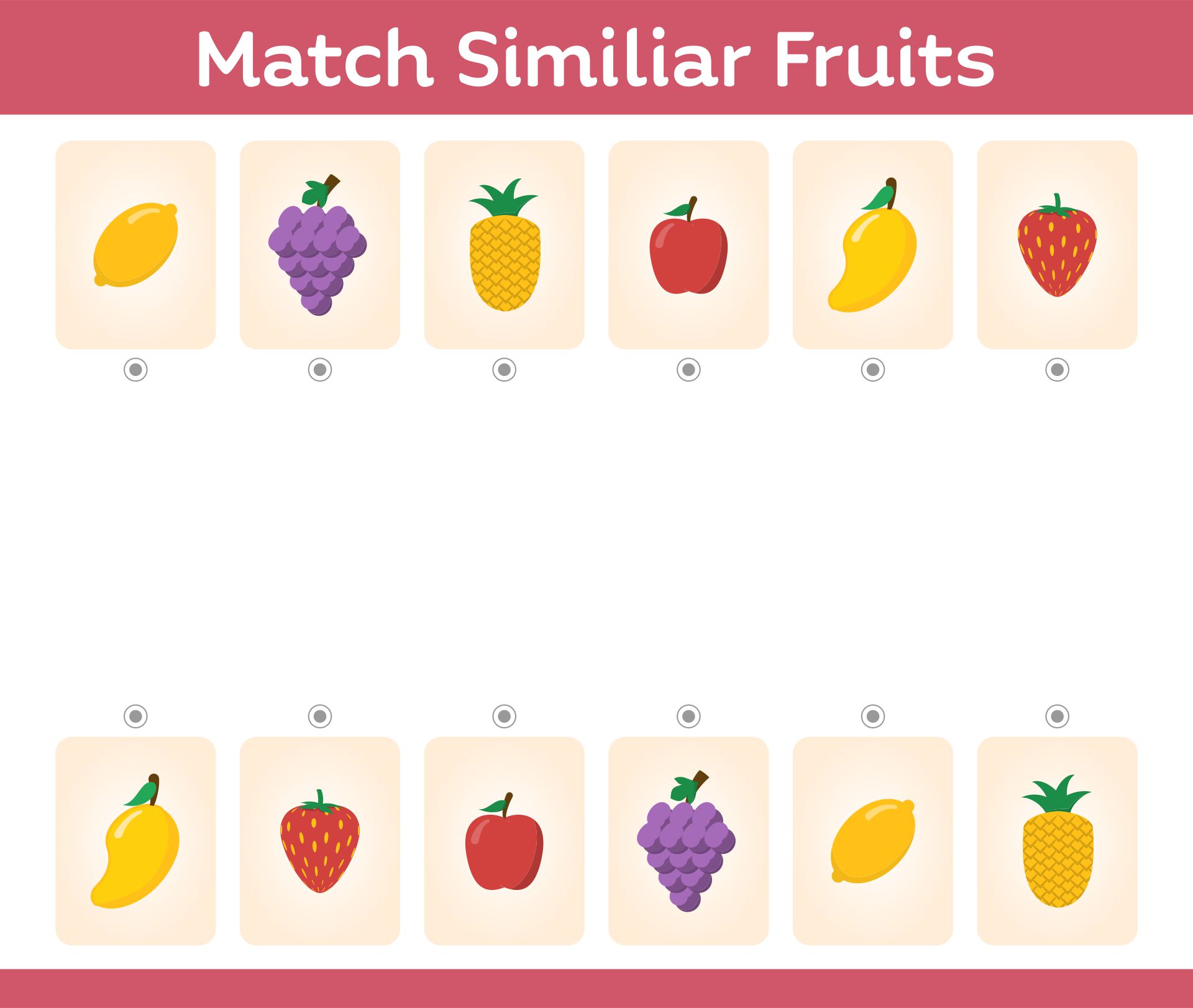 Printable Fruit Matching Game For Preschoolers