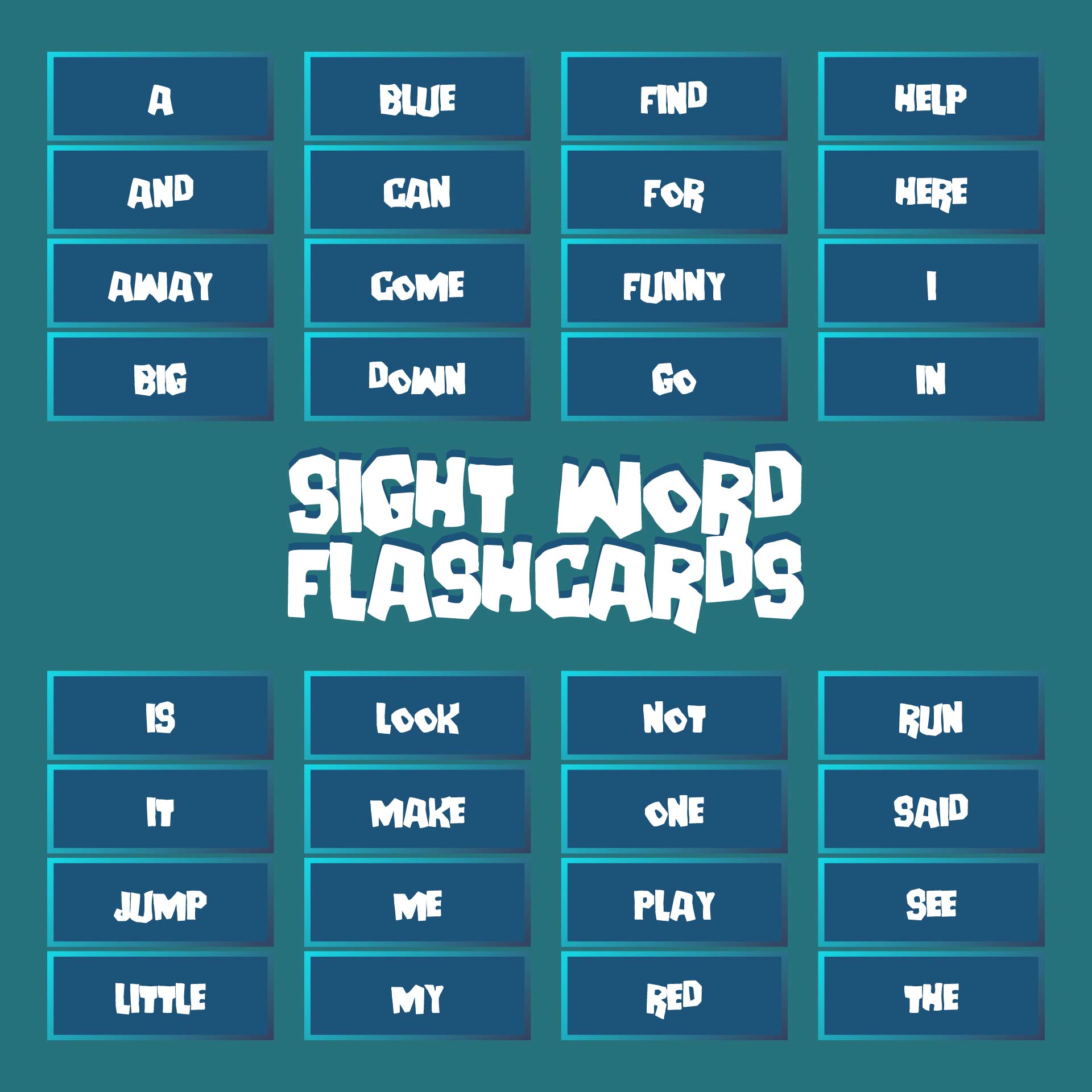 Printable Fry Sight Words Flashcards