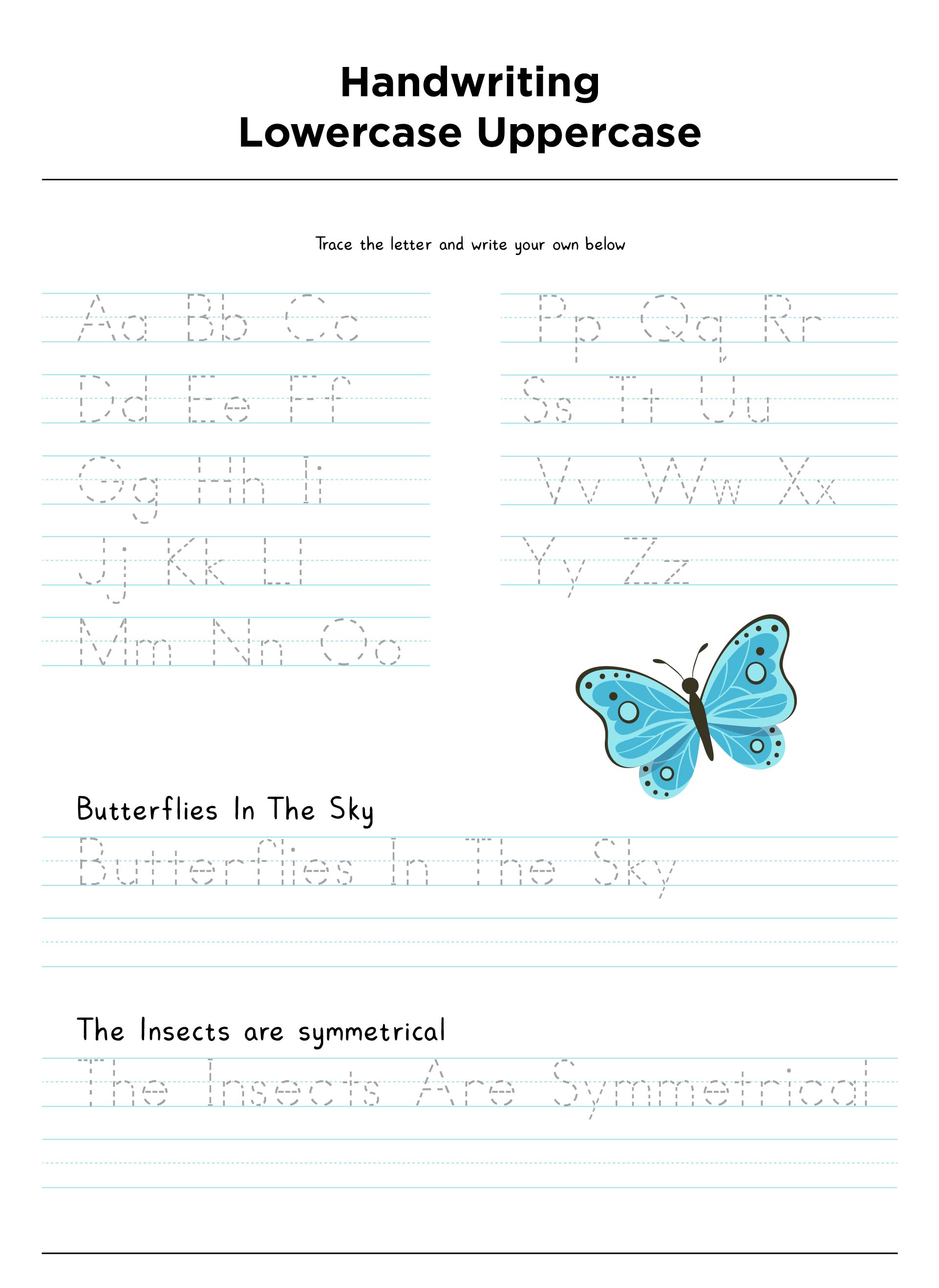 Printable Handwriting Lowercase Uppercase Neat Worksheets