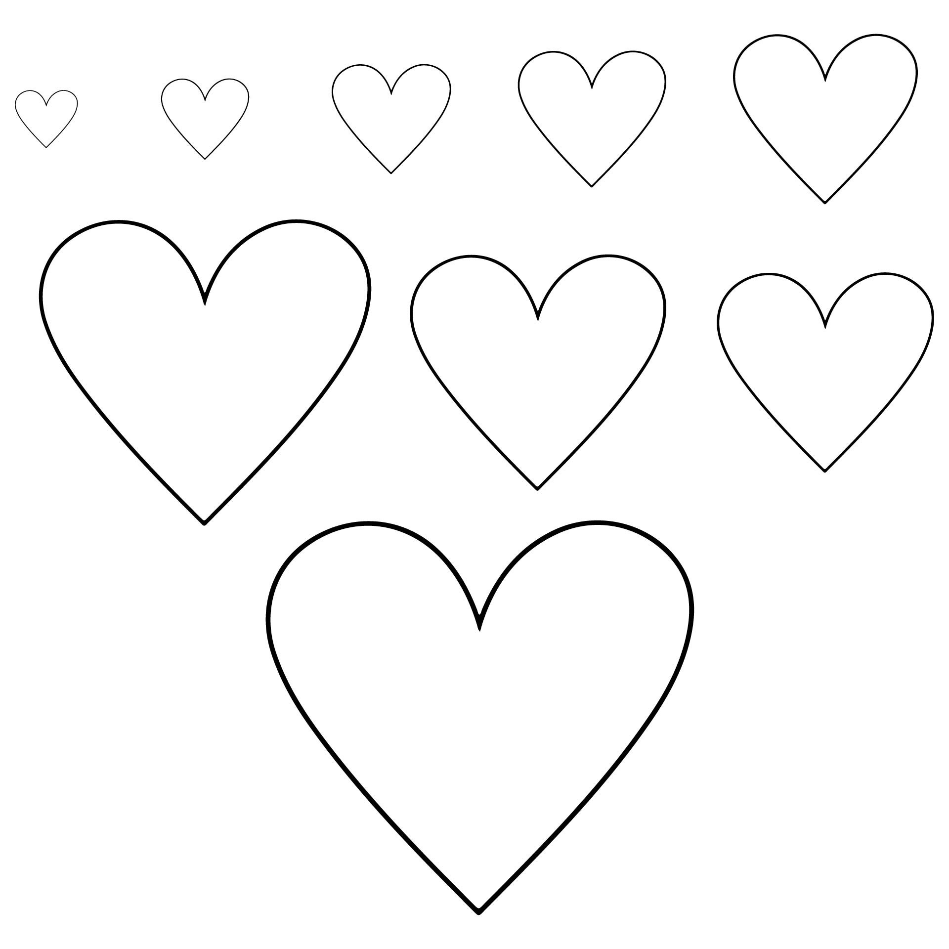 Printable Heart Different Size Template