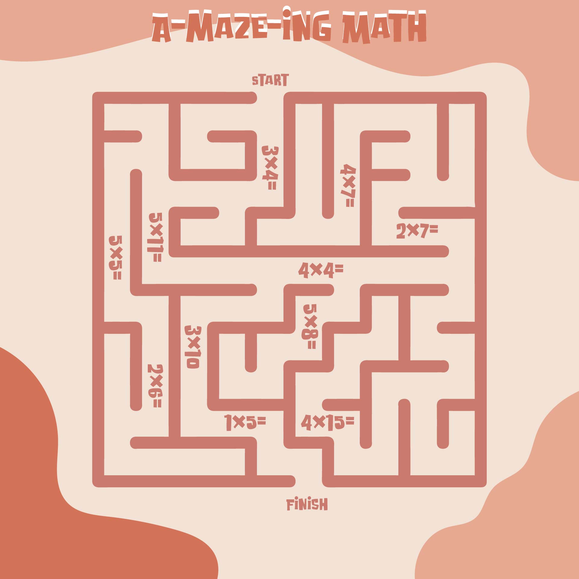 Printable Math Maze Worksheets