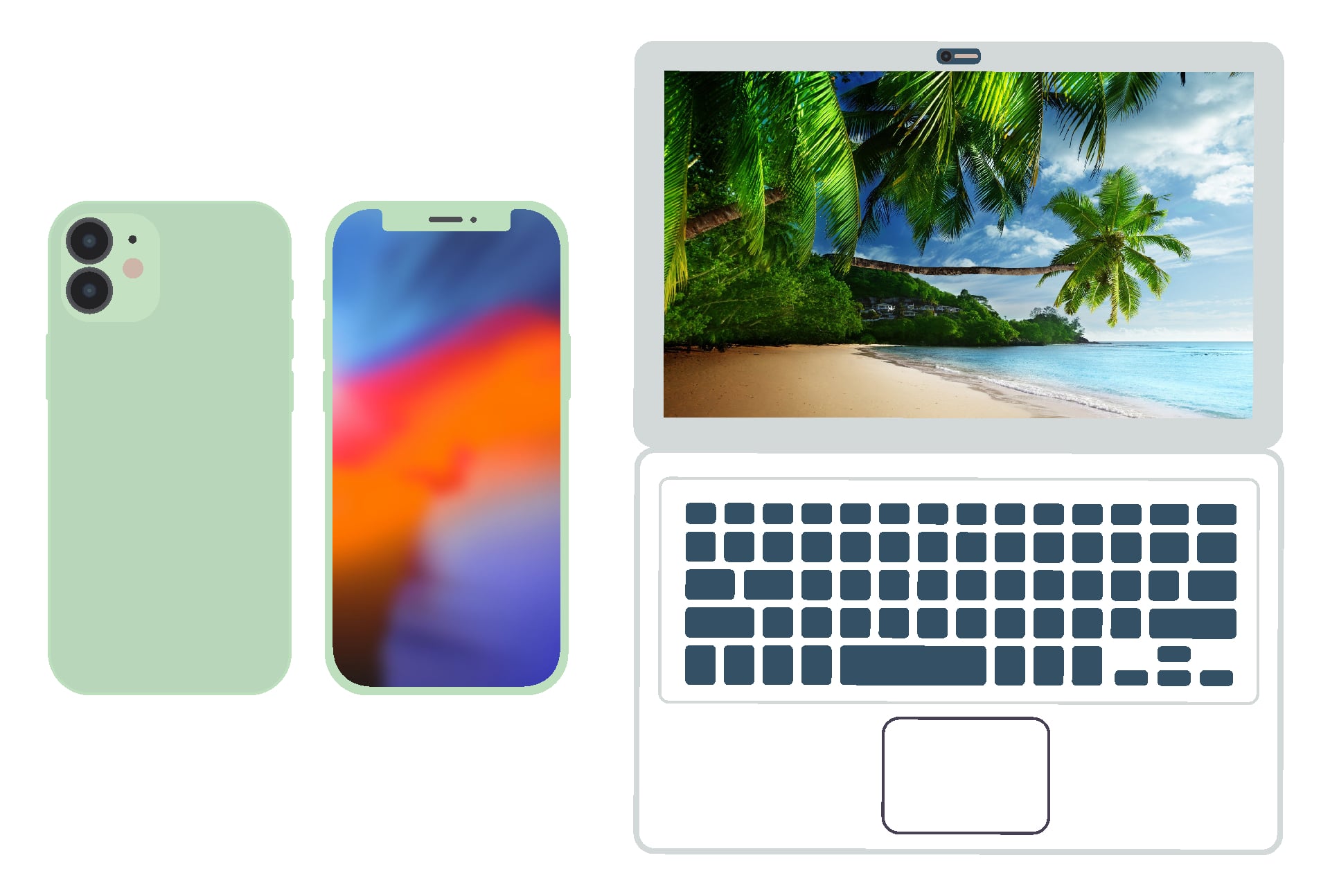 Printable Miniature Cell Phones Tablets Laptop Templates