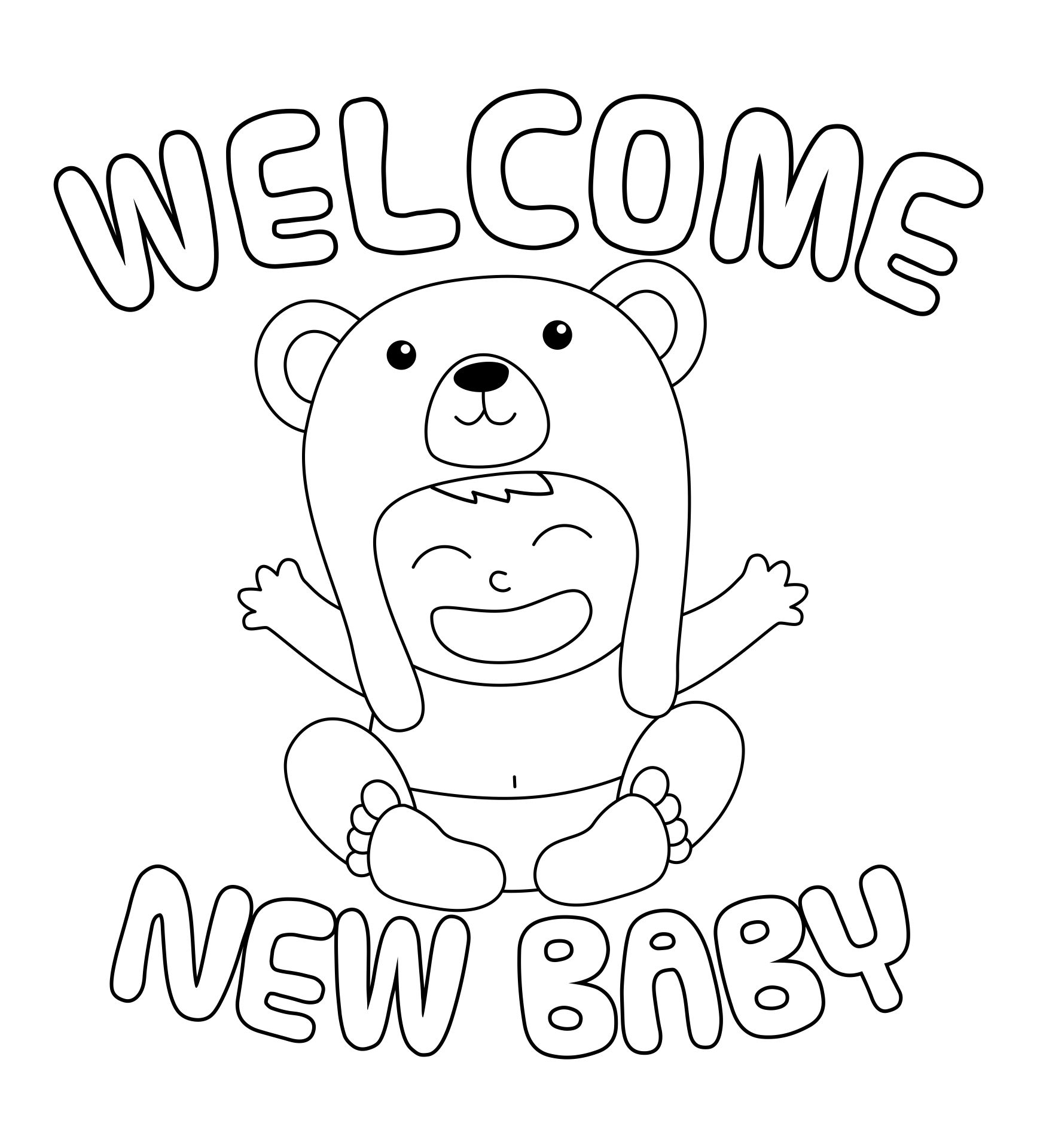 Printable New Baby Shower Coloring Pages
