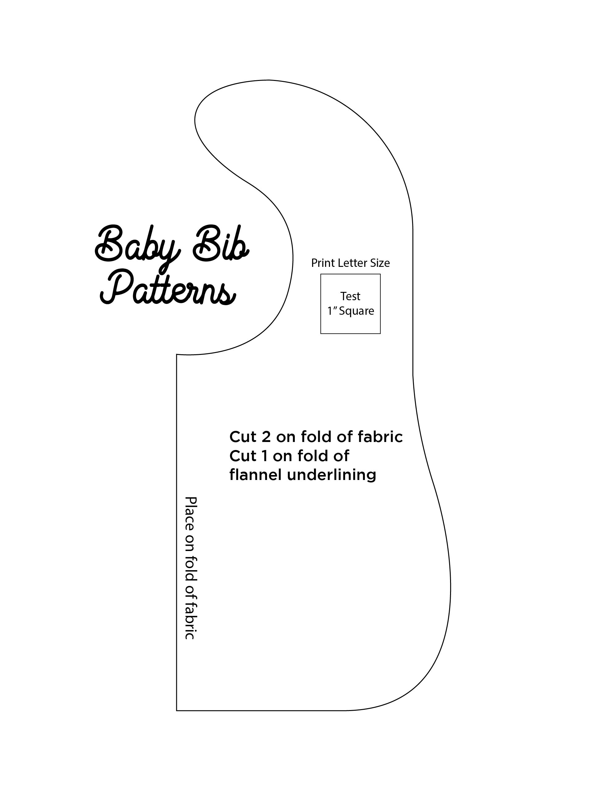 Printable Newborn Bib Sewing Pattern