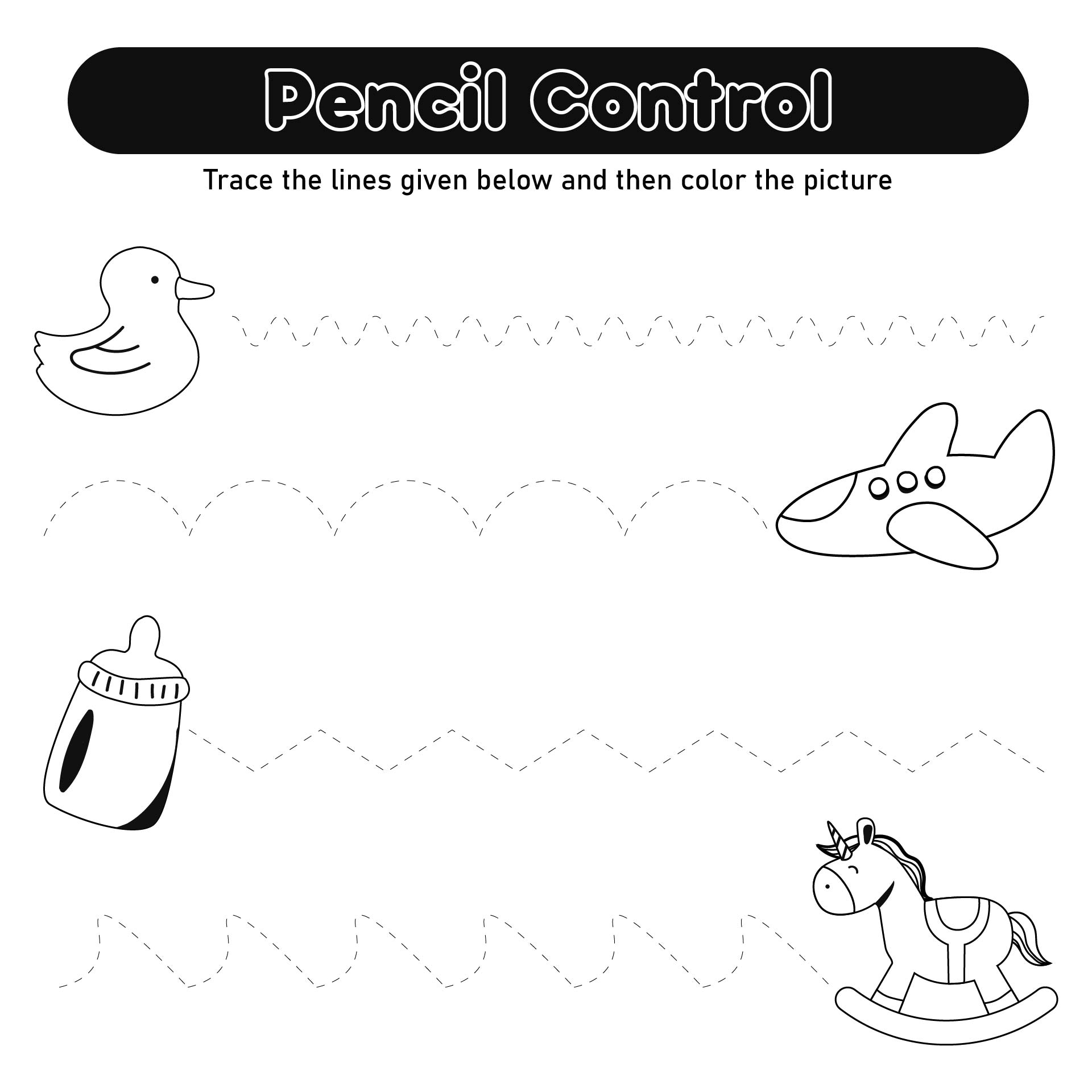 Printable Nursery Pencil Control Worksheets