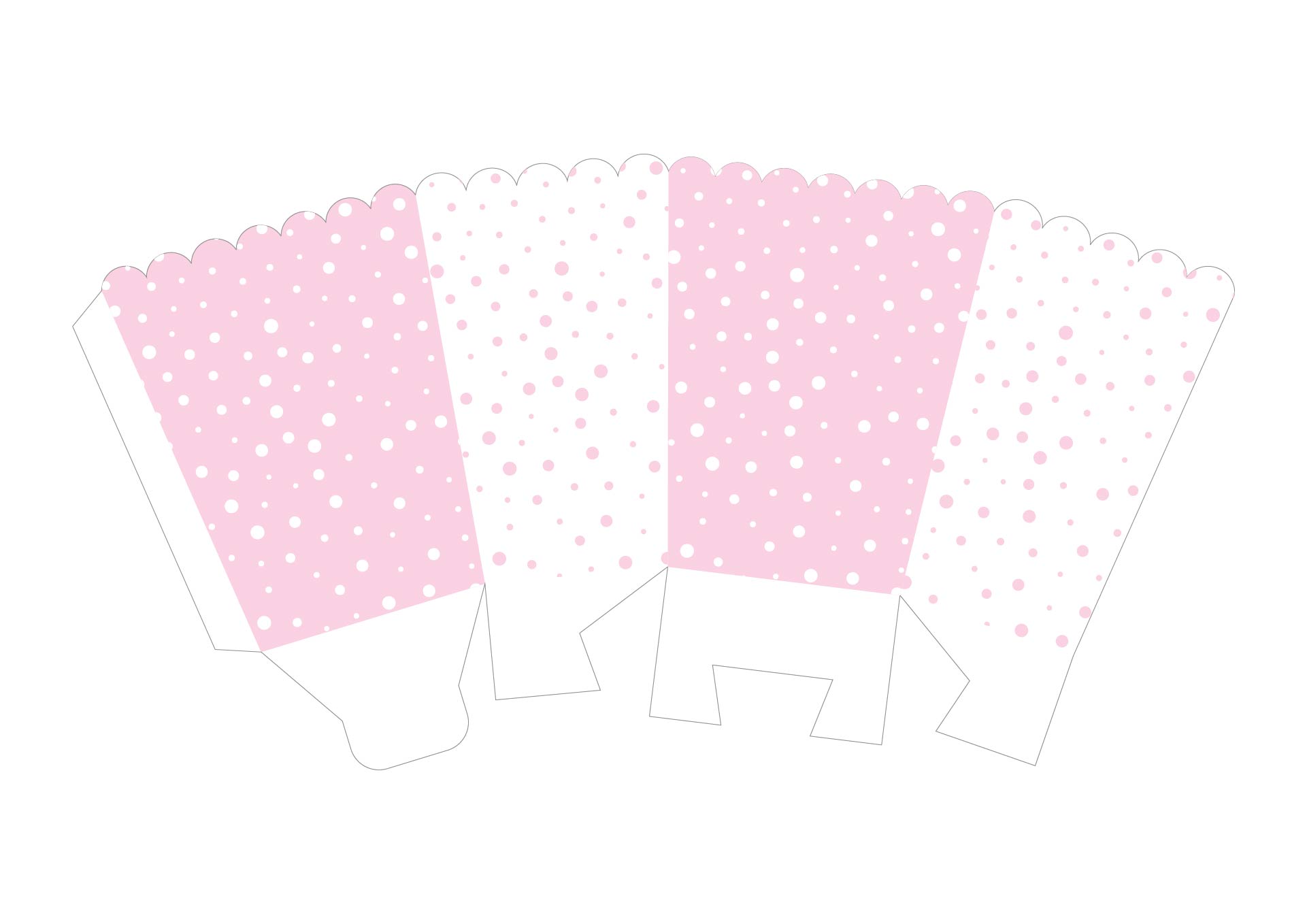 Printable Pastel Pink Polka Dot Popcorn Box