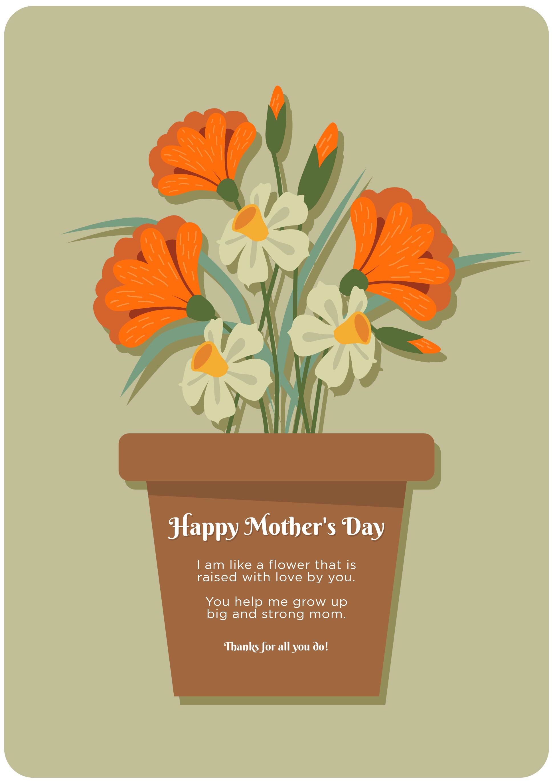 Printable Poem Flower Pot For Mothers Day