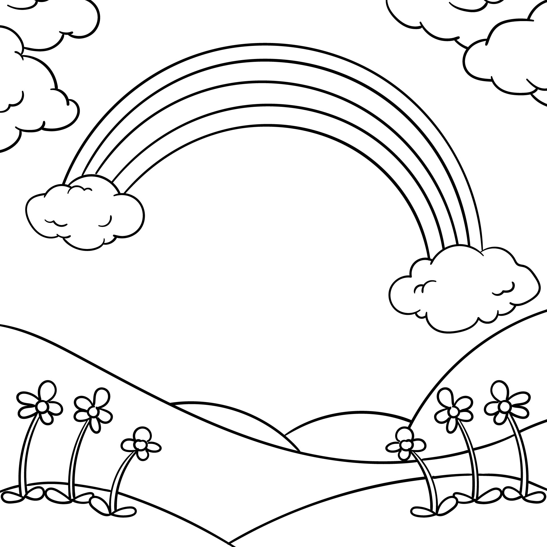 Printable Rainbows And Weather Coloring Page For Kids