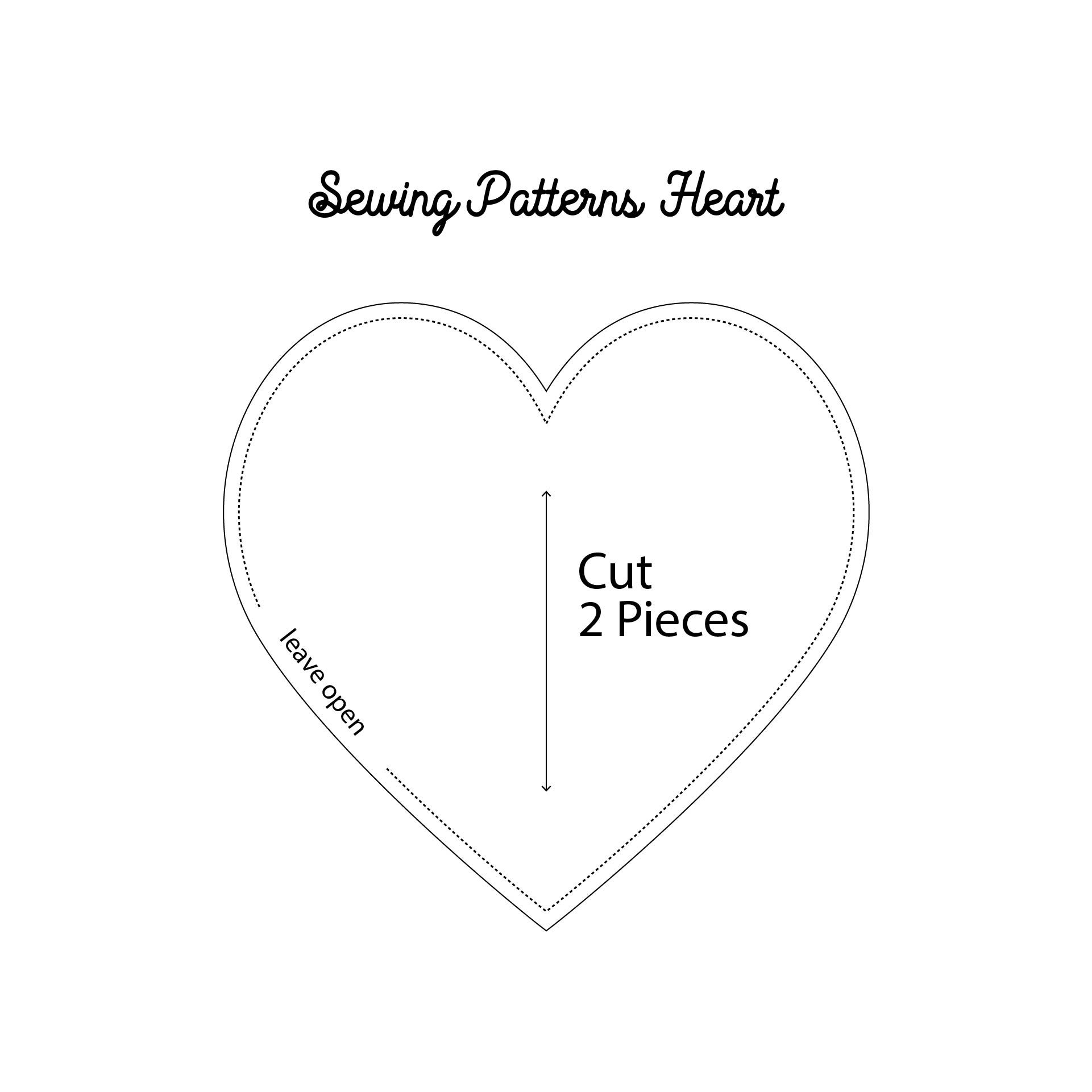 Printable Sewing Patterns Heart Template