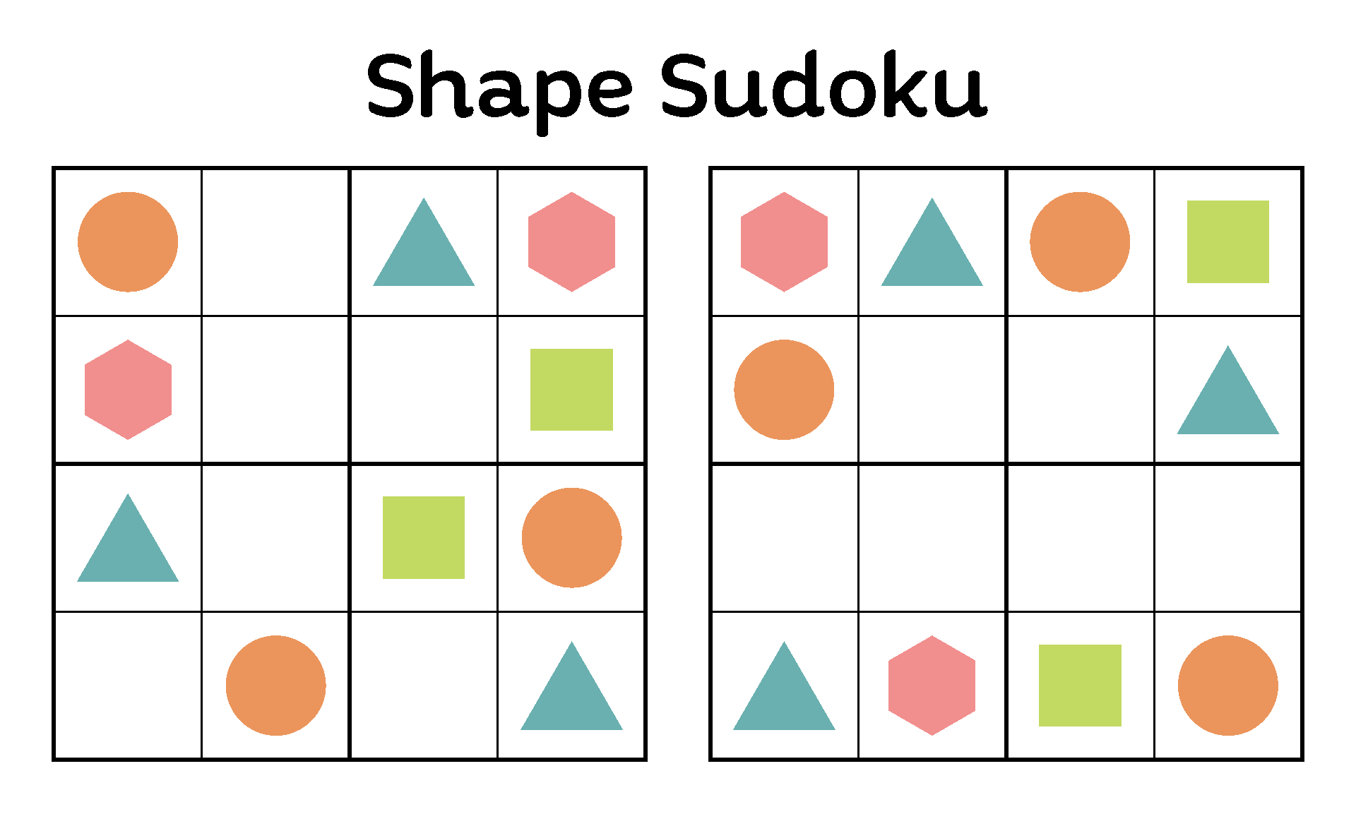 Printable Shape Sudoku For Kids