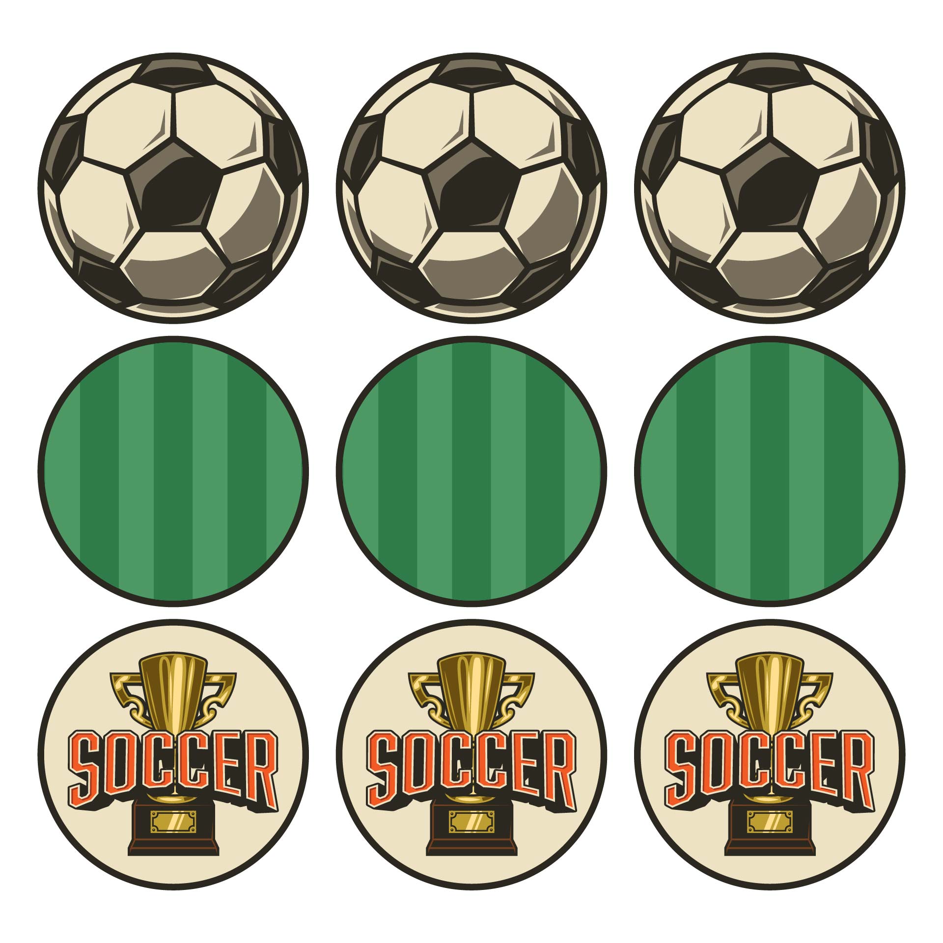 Printable Soccer Ball Cupcake Toppers
