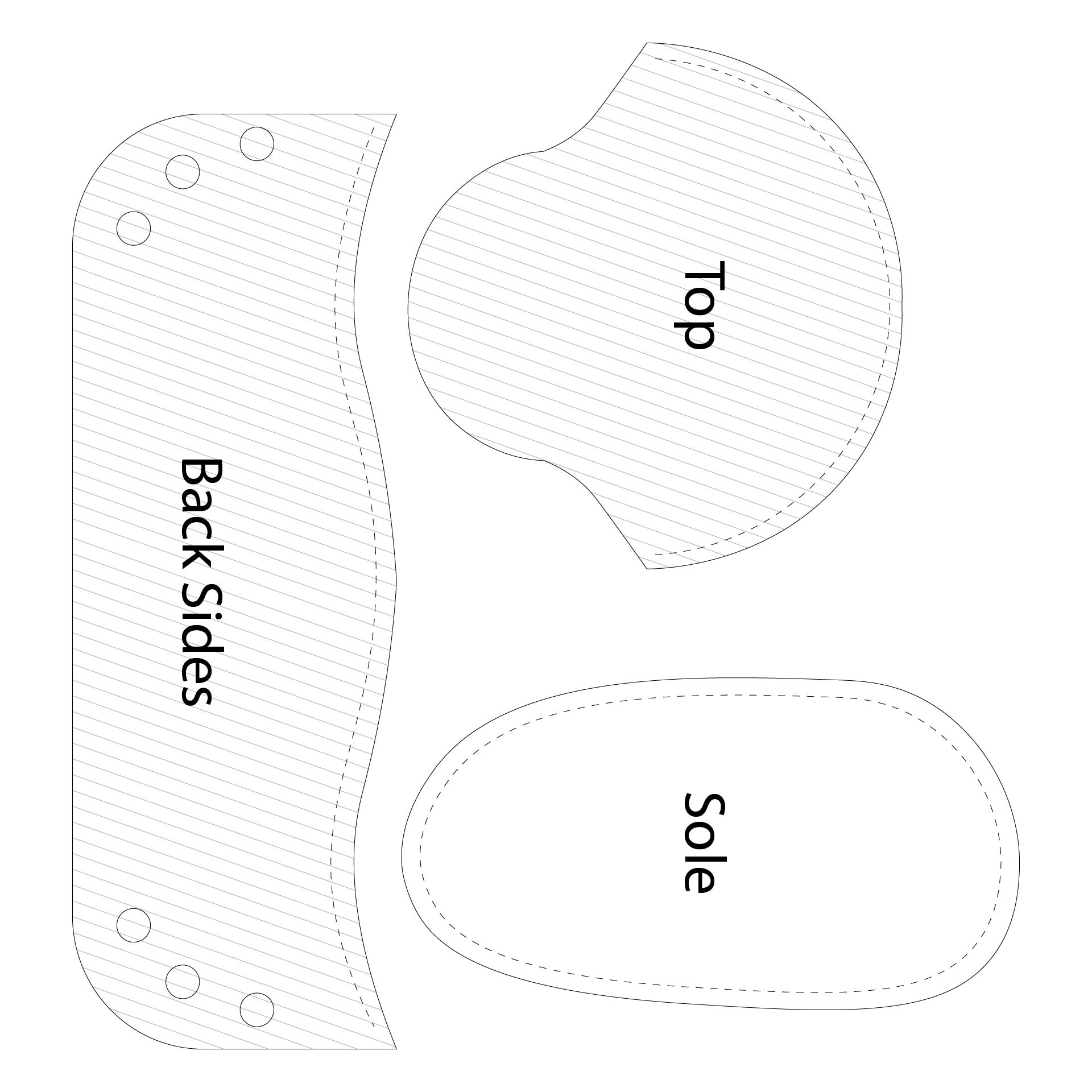 Printable Soft Baby Slippers Sewing Pattern