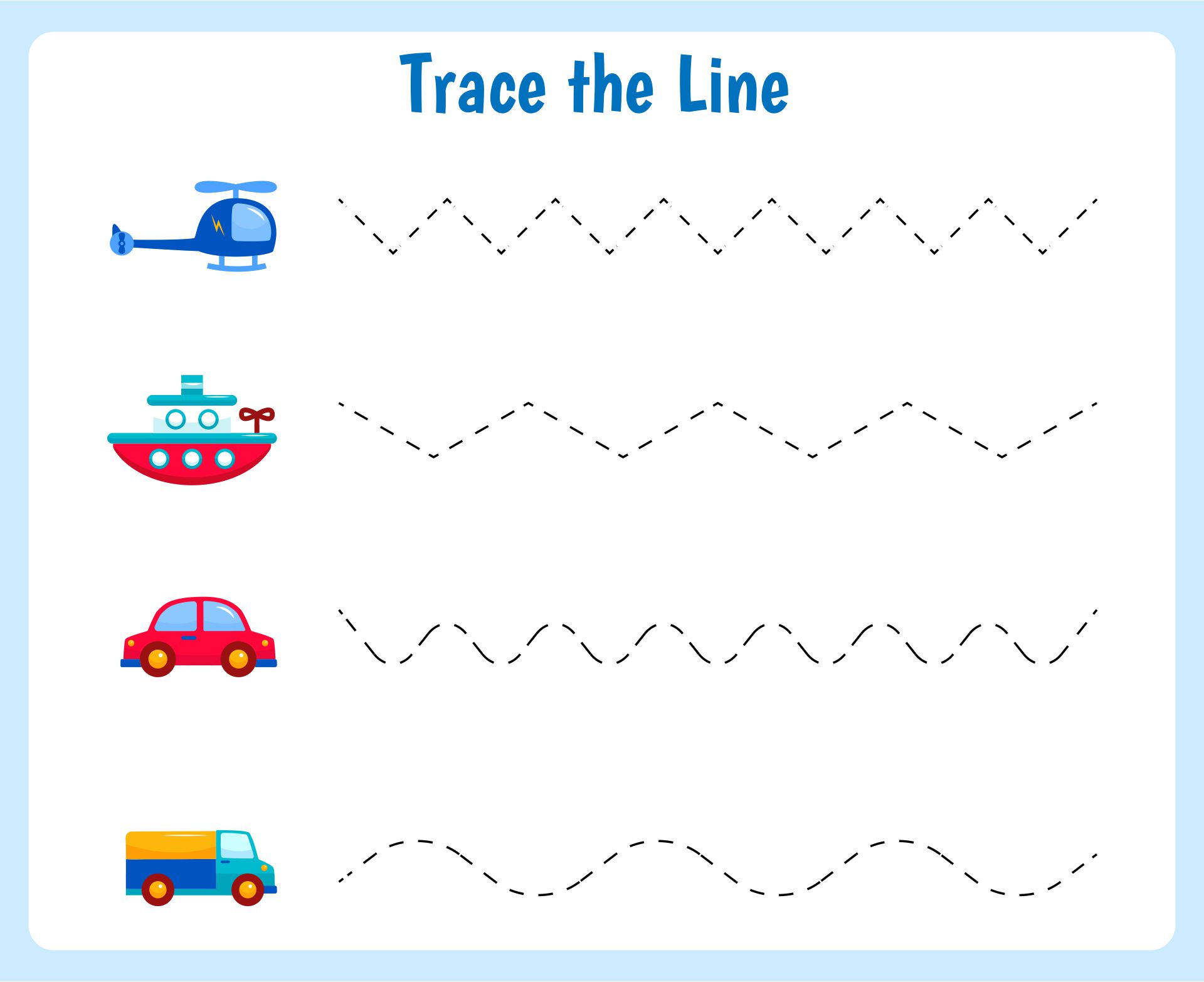 Printable Tracing Lines Worksheets For 3 Years Old