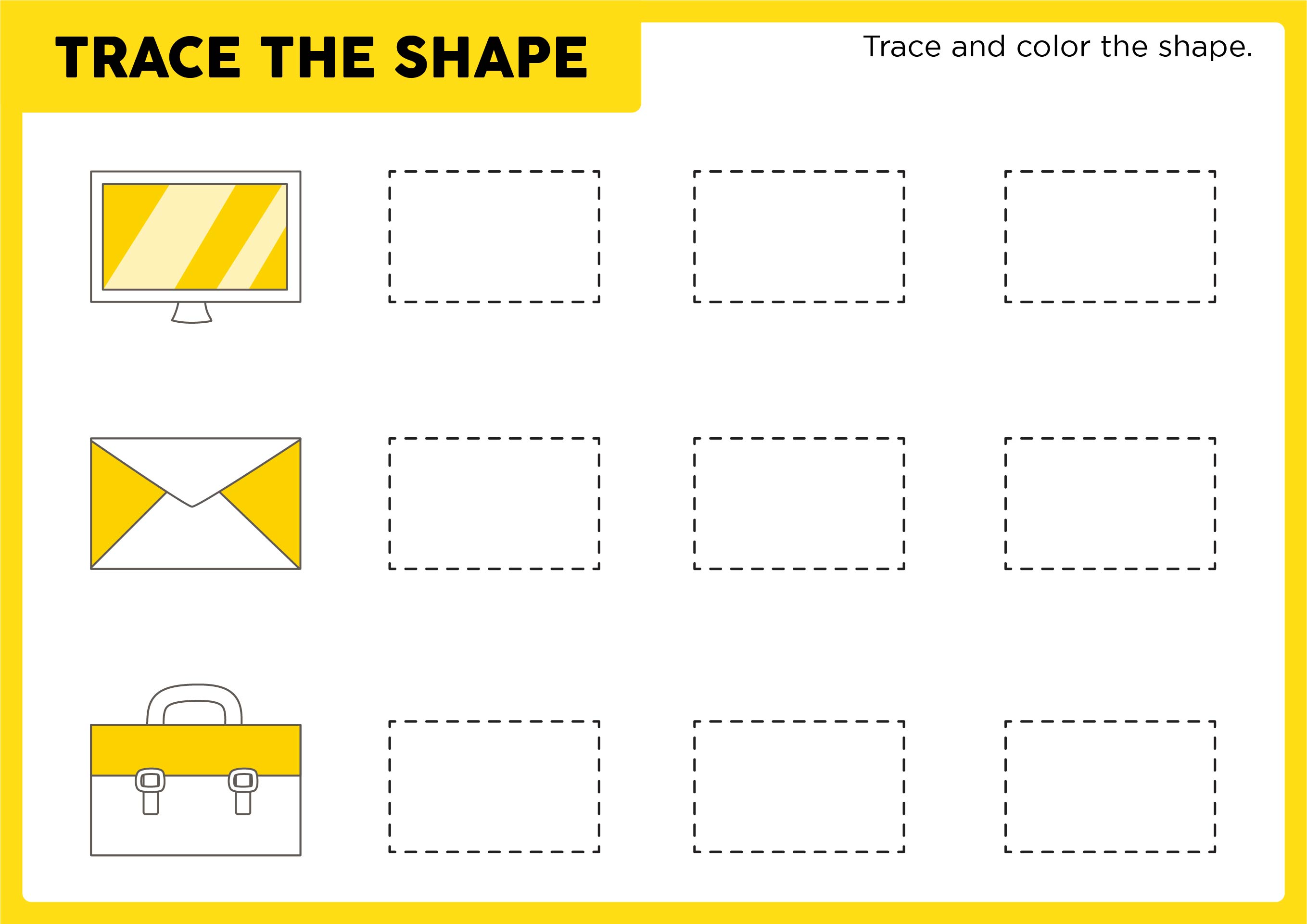 Printable Tracing Rectangle Worksheets