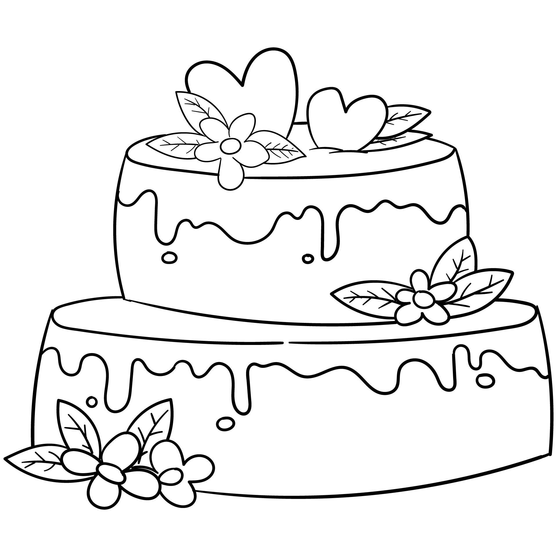 Printable Wedding Cake Coloring Page