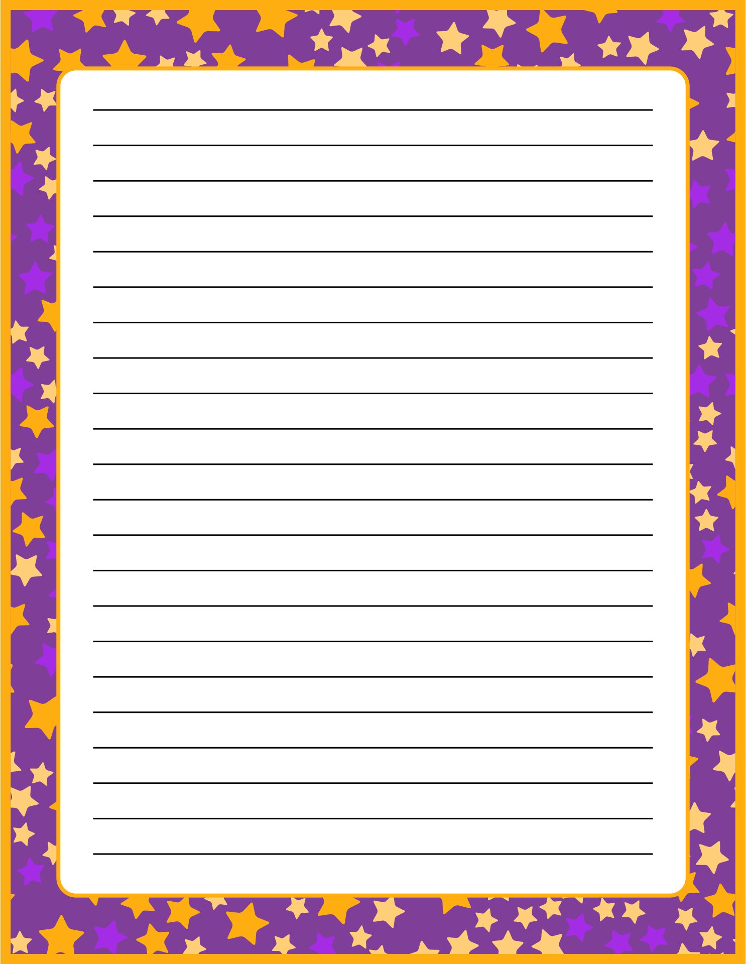 Printable Writing Paper With Star Border