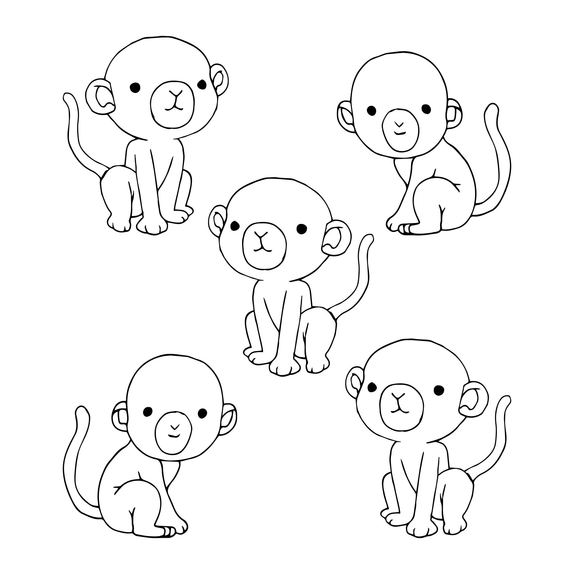 The Five Little Monkeys Coloring Worksheet