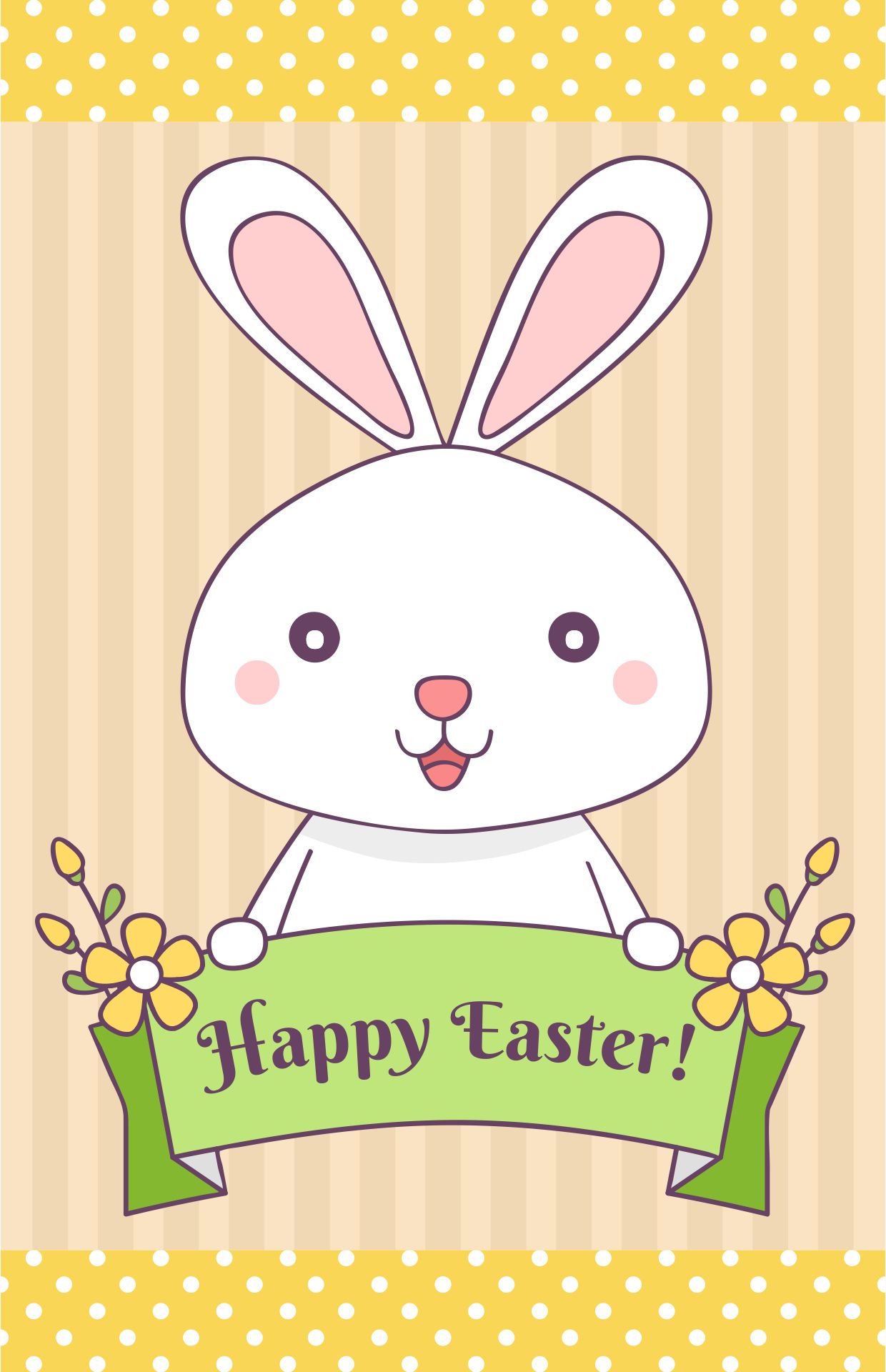 Easter Card Design Template Funny Bunny Printable