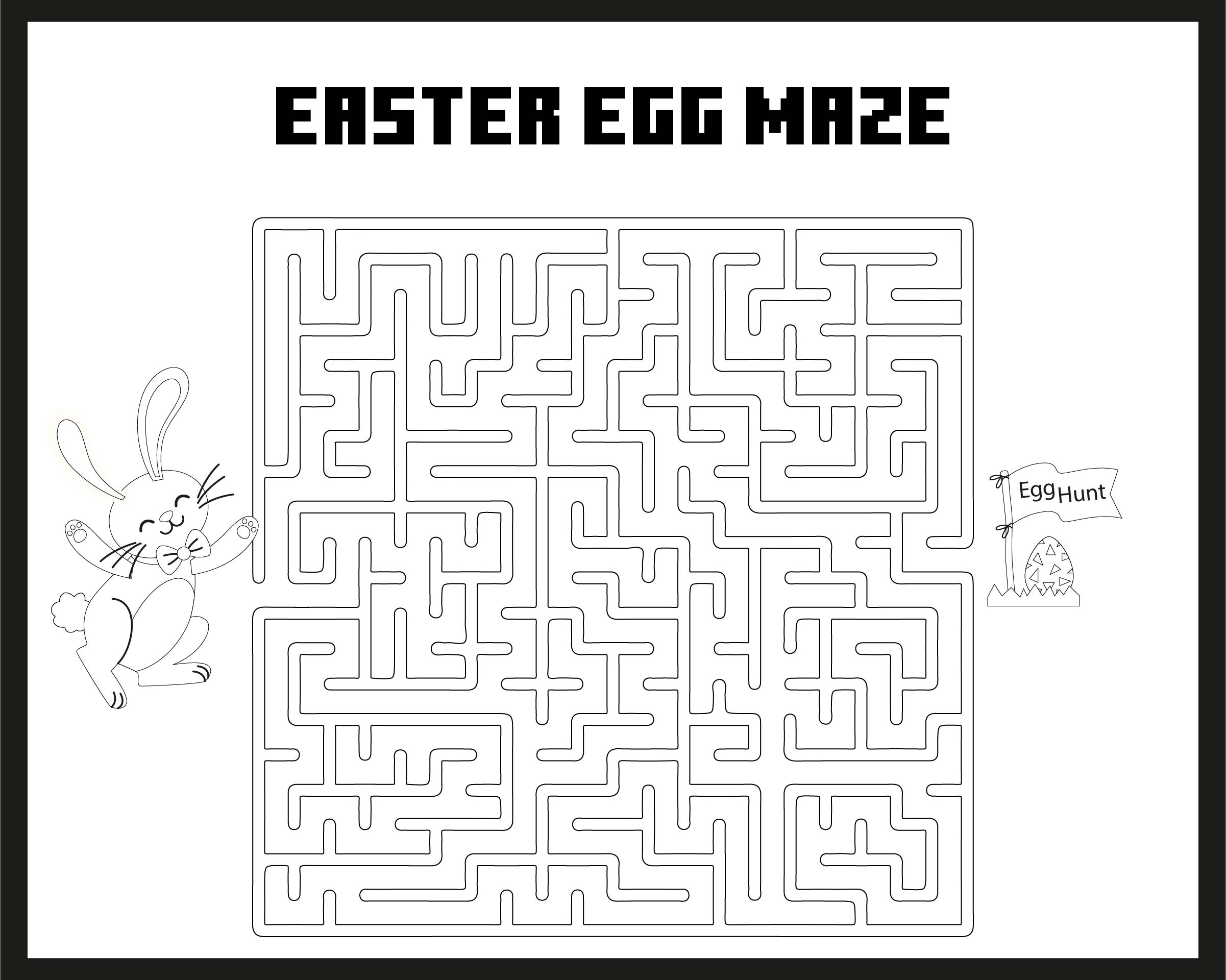 Easter Egg Maze Printable Coloring Pages