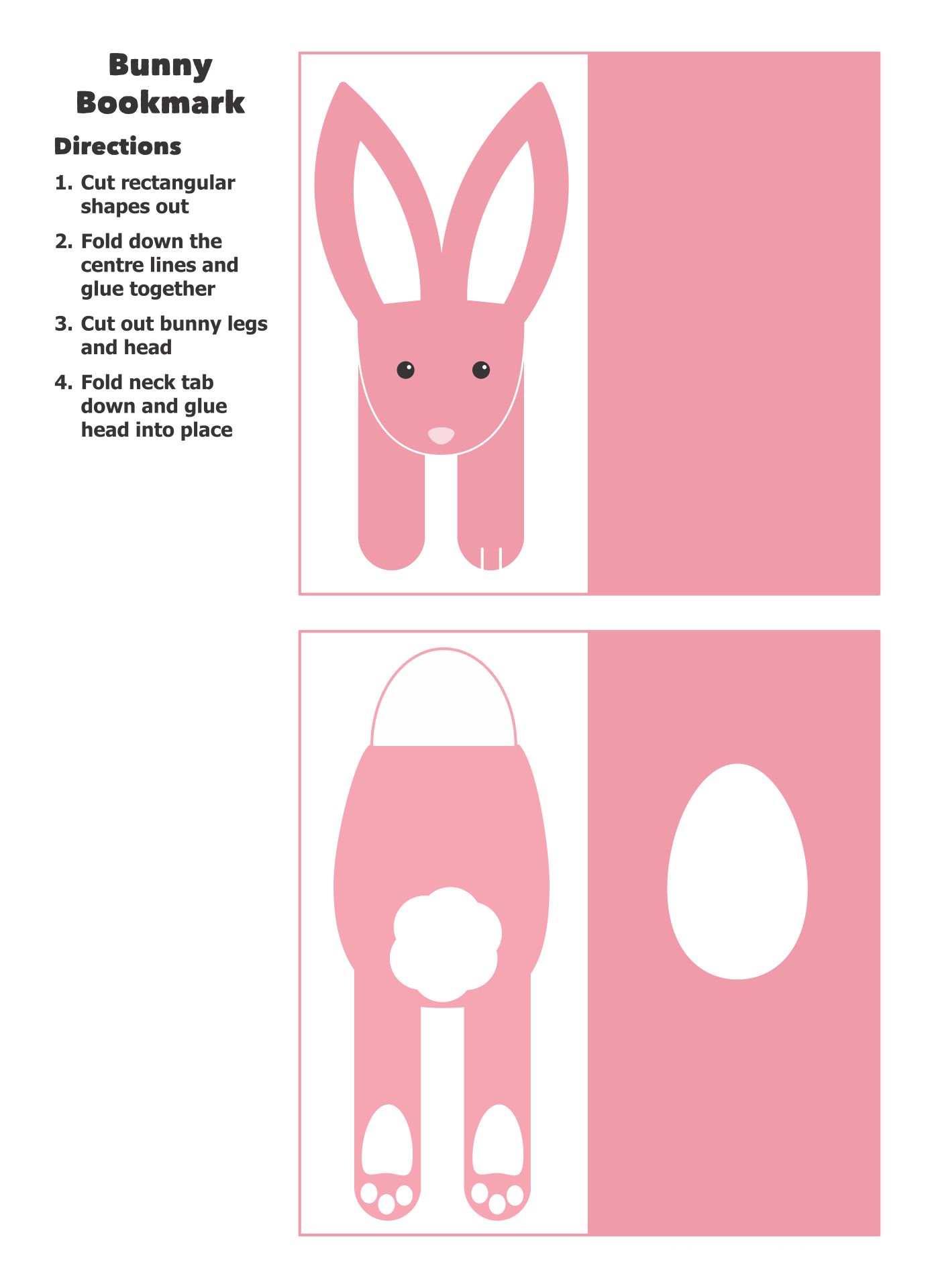 Easy And Adorable Bunny Bookmark Craft Printable