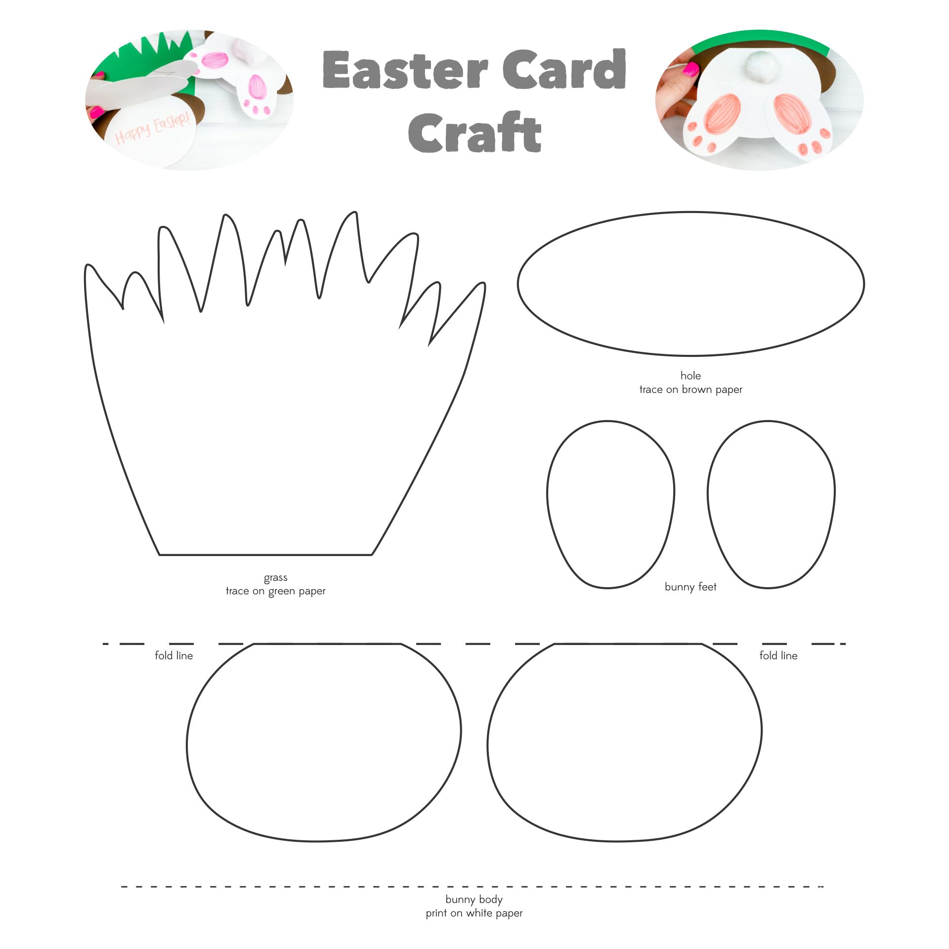 Handprint Easter Card Craft Printable Template