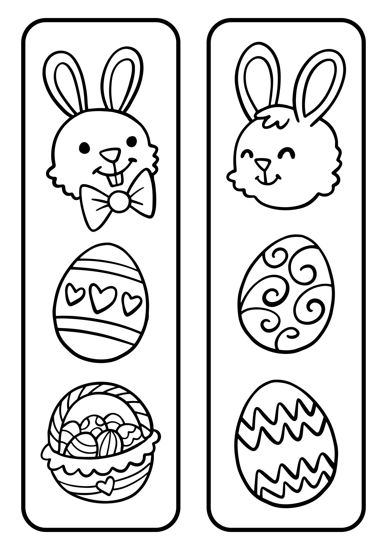 Little Bunny Printable Bookmarks To Color
