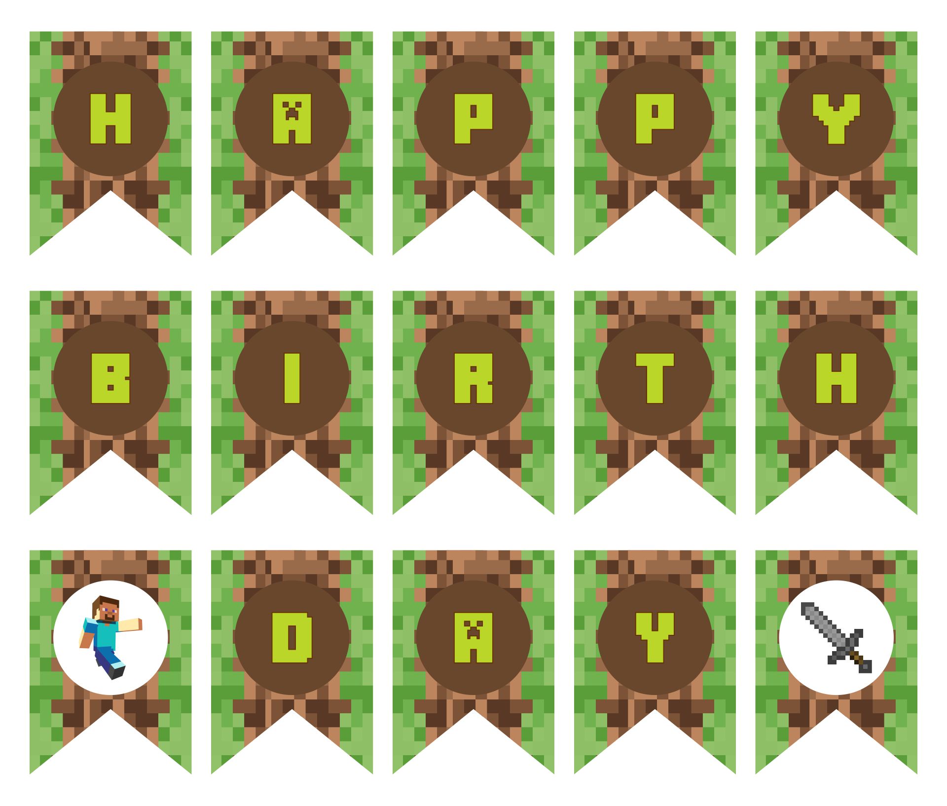 Minecraft Banner Birthday Party Printable