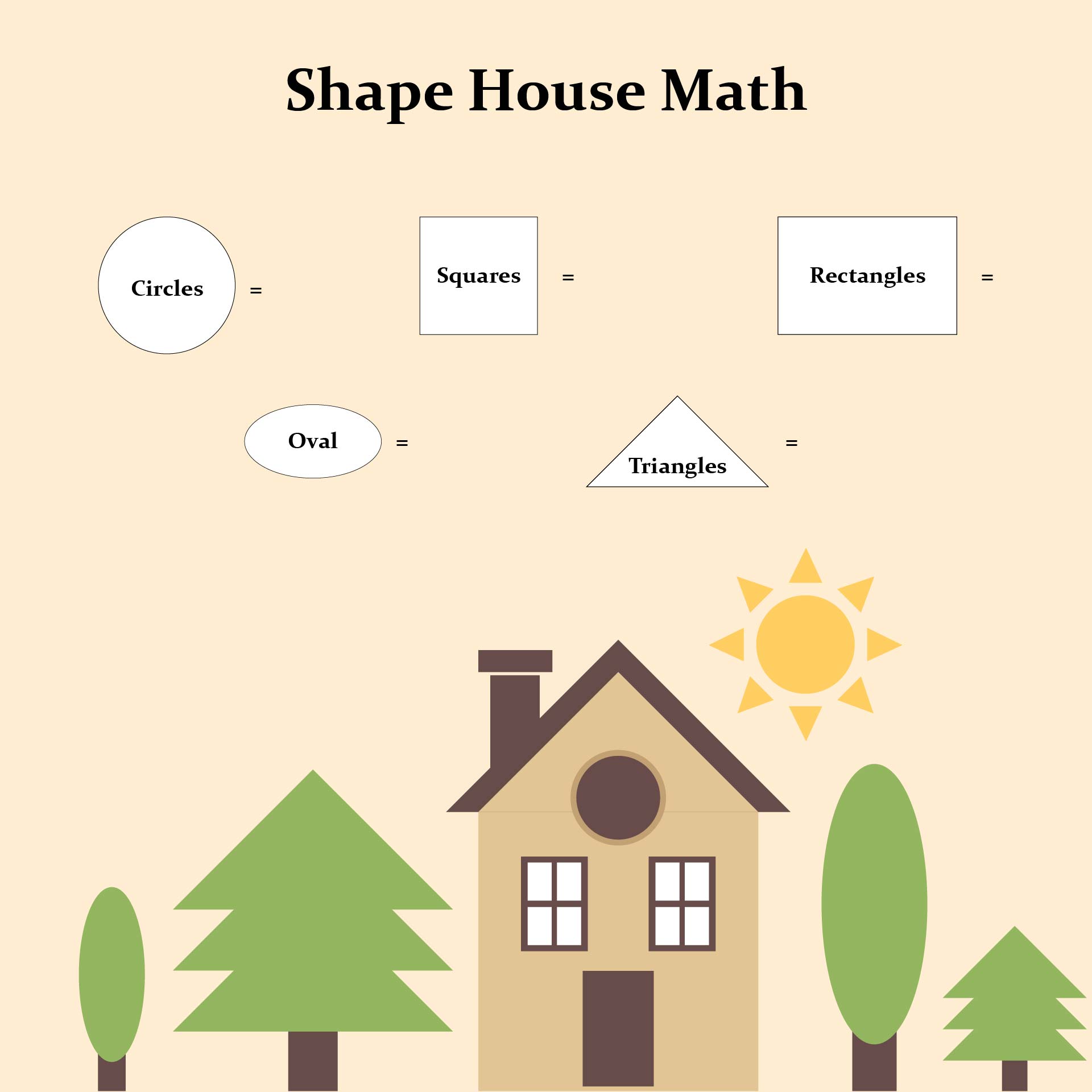 My Shape House Math Printable Worksheet