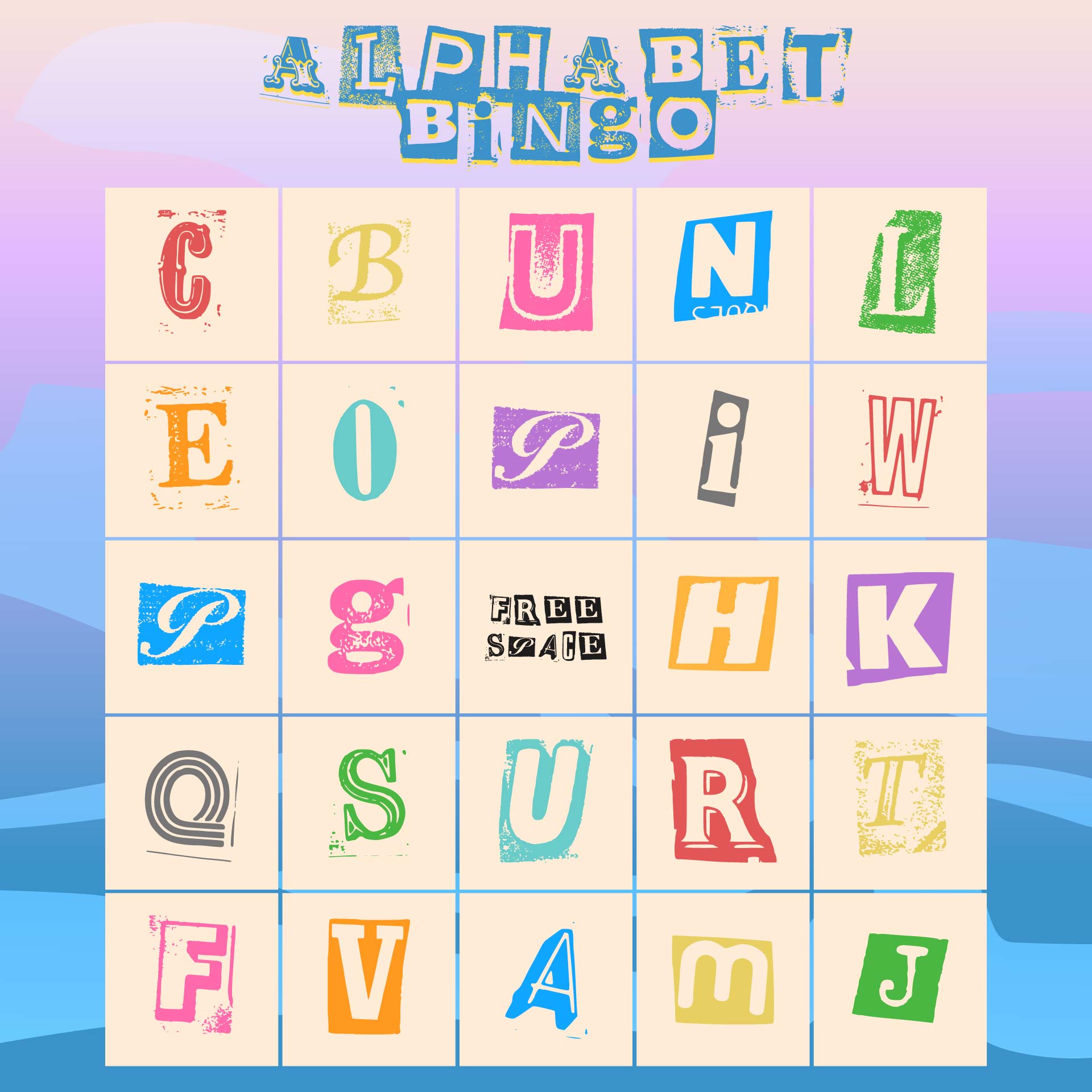 Printable Alphabet Bingo Game