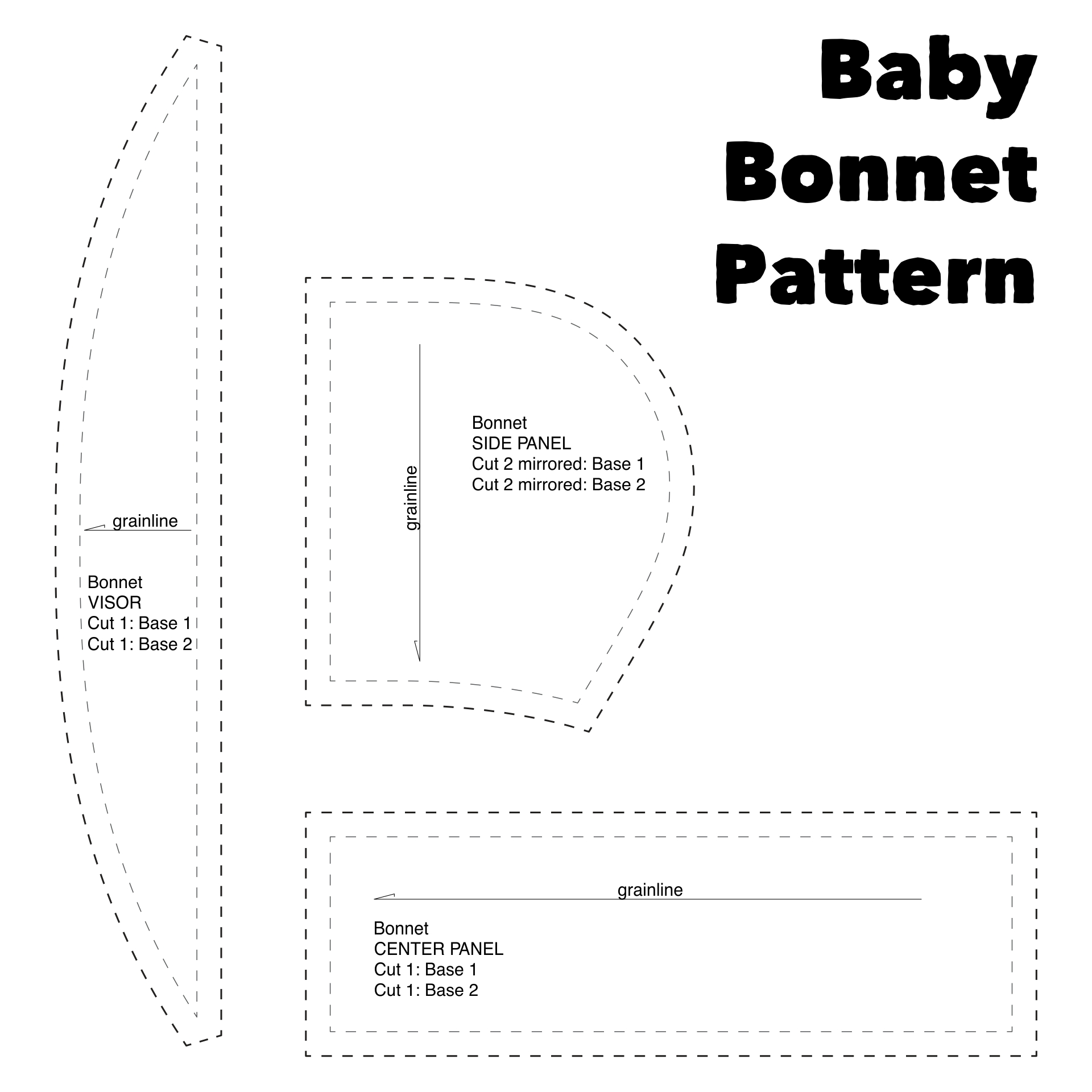 Printable Baby Bonnet Pattern