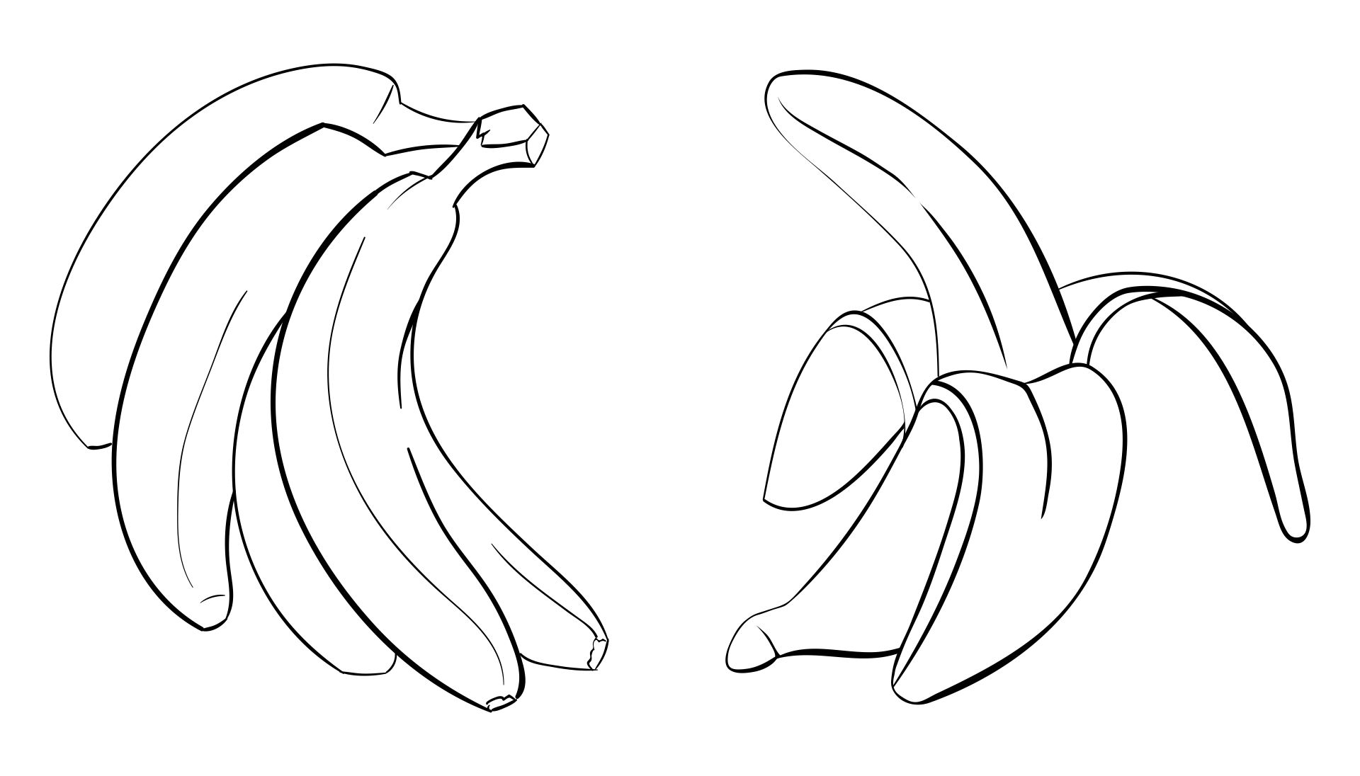 Printable Banana Coloring Pages