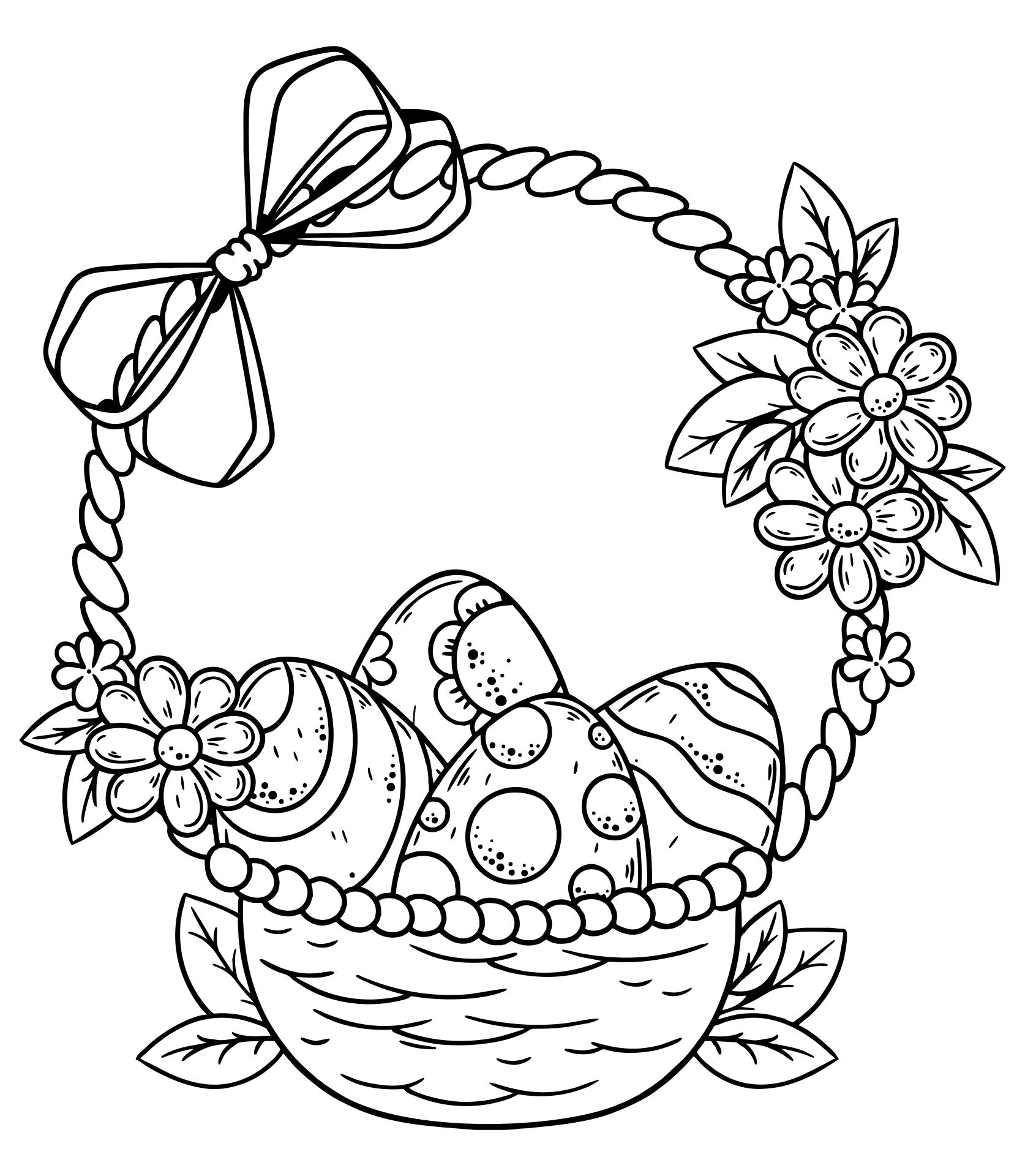 Printable Black And White Easter Coloring Pages