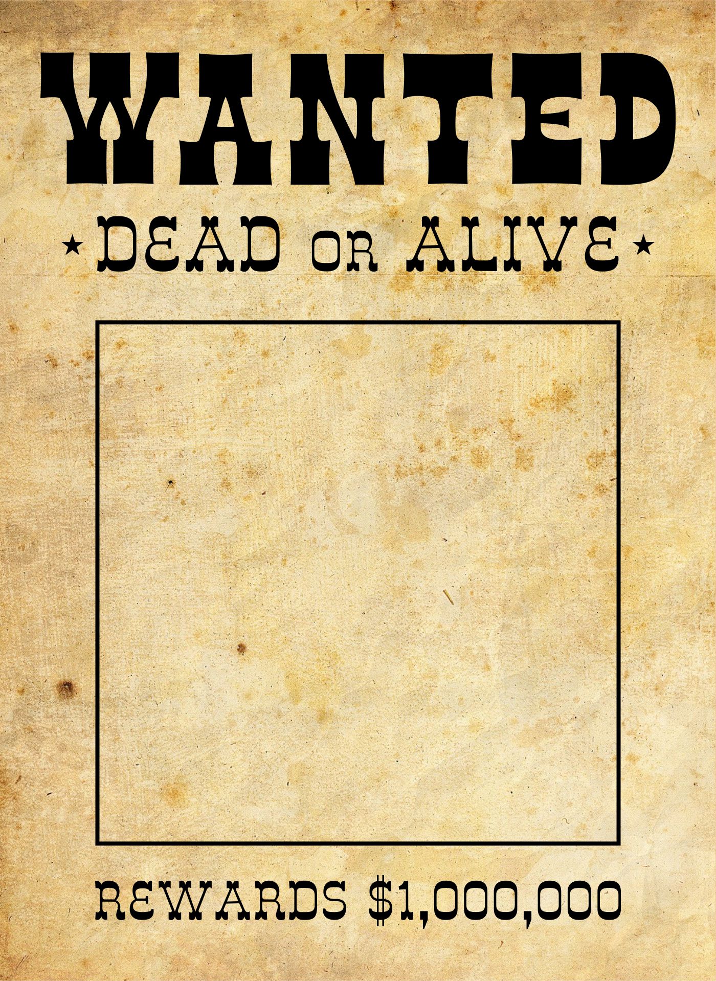 Printable Blank Wanted Poster Template
