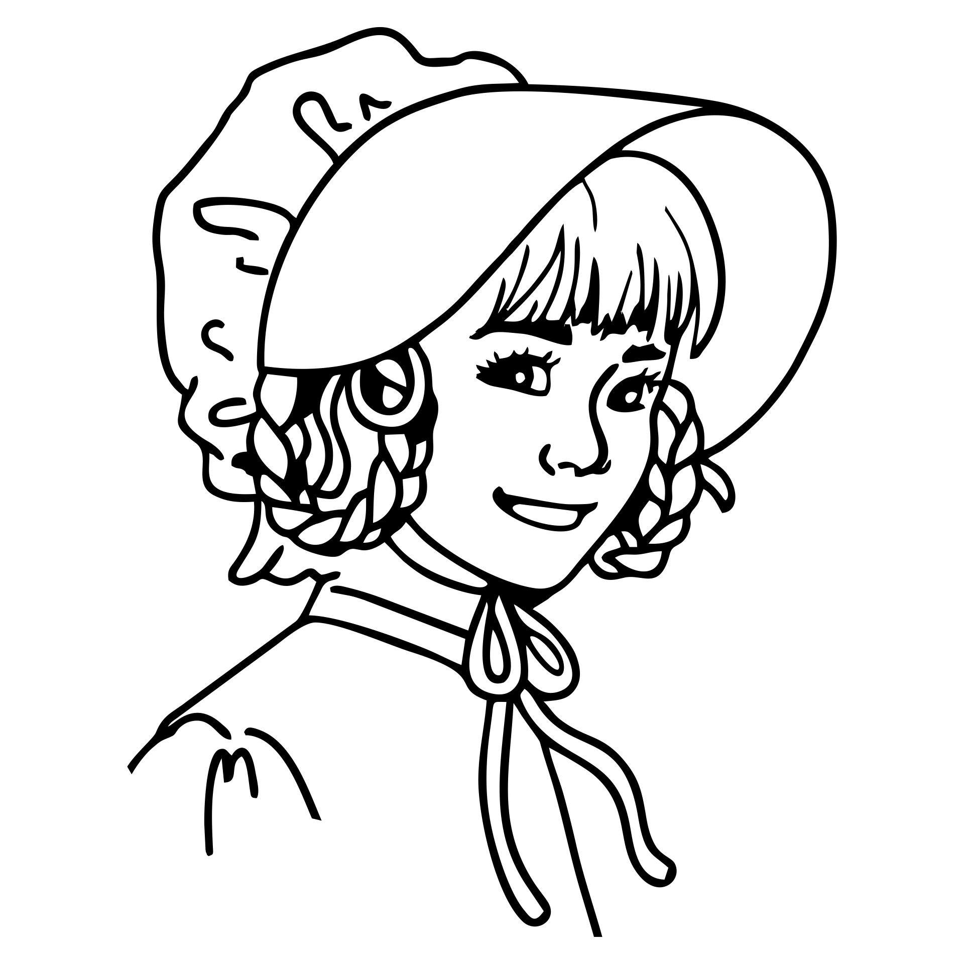 Printable Bonnet Girls Coloring Pages