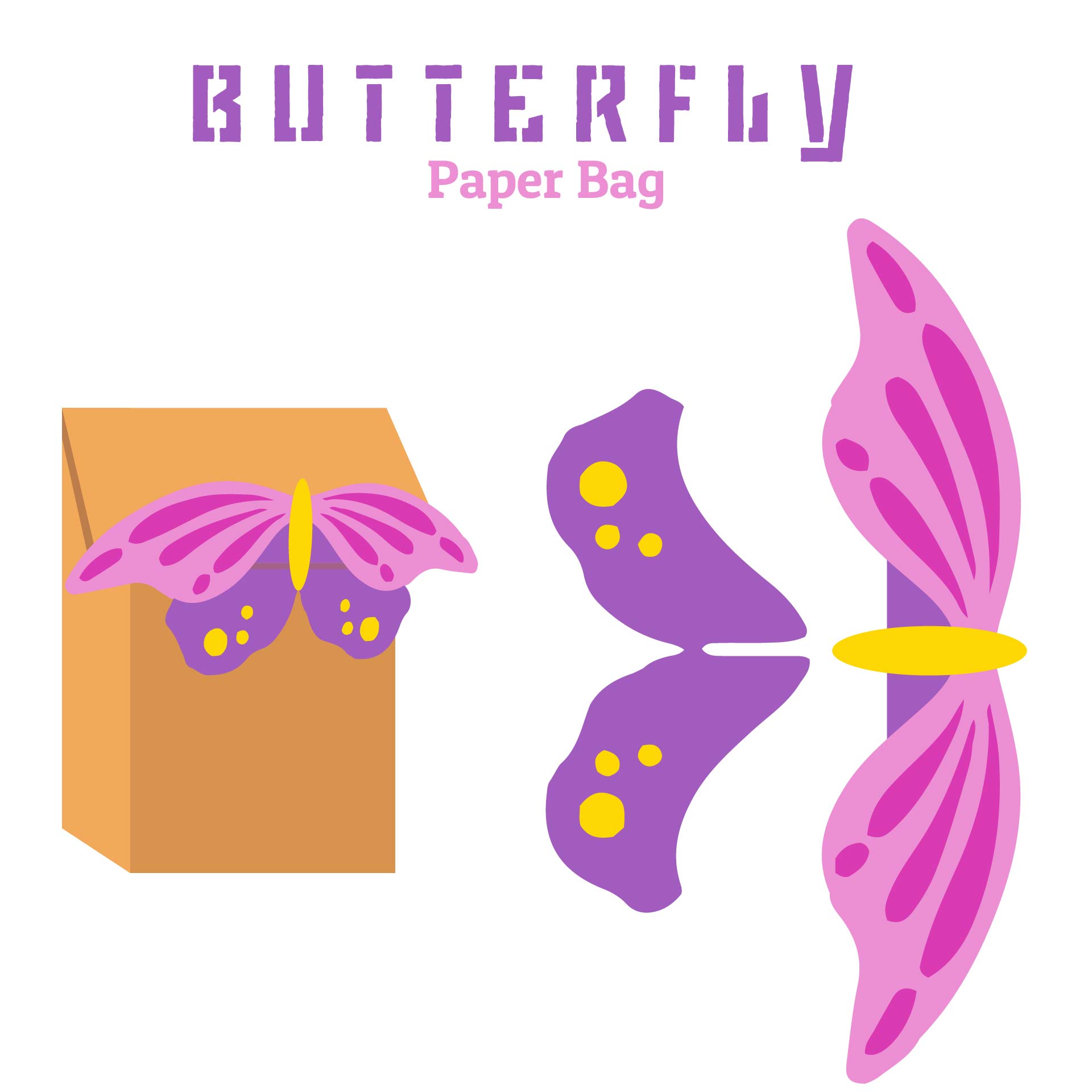 Printable Butterfly Paper Bag Puppets Templates