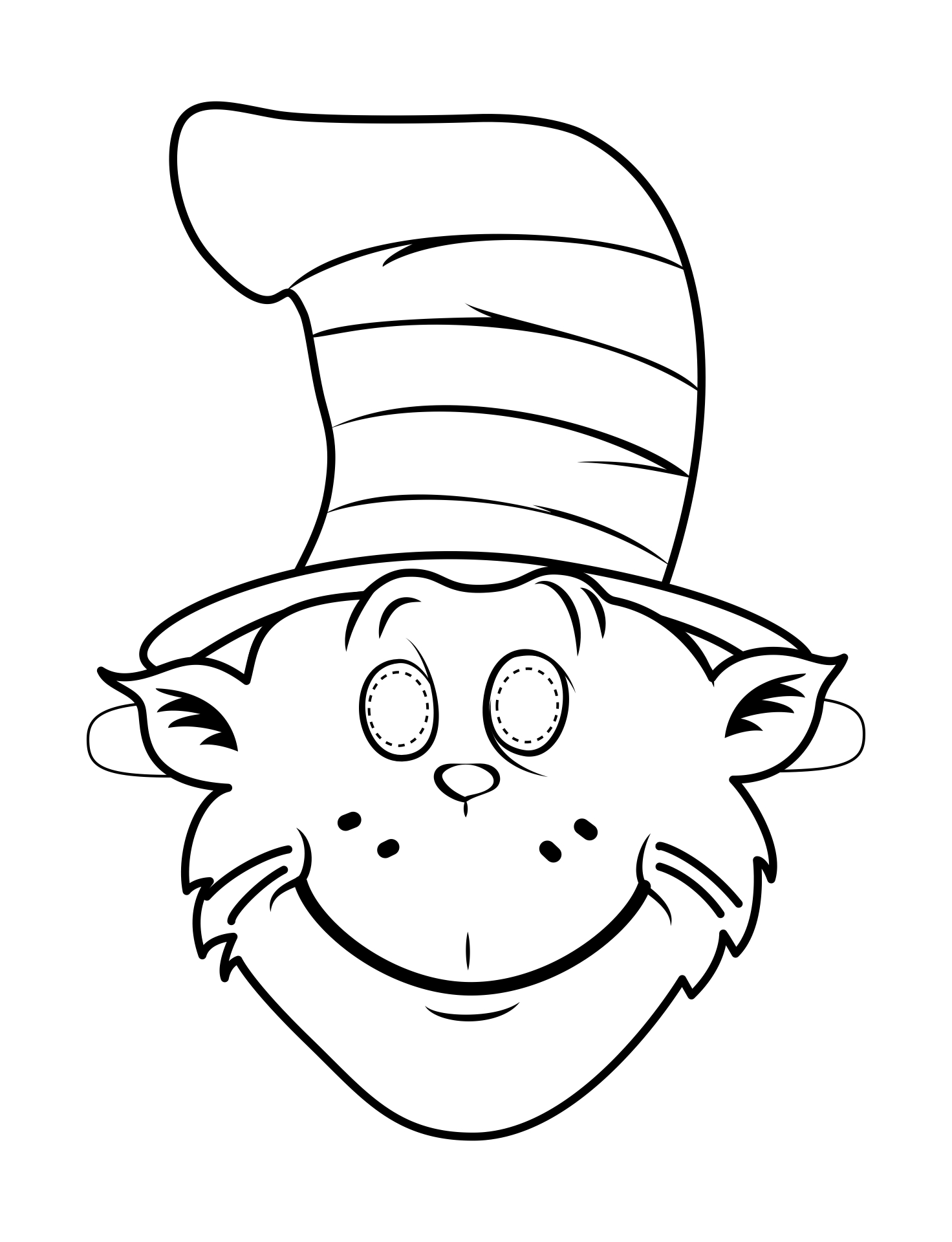 Printable Cat In The Hat Mask Template
