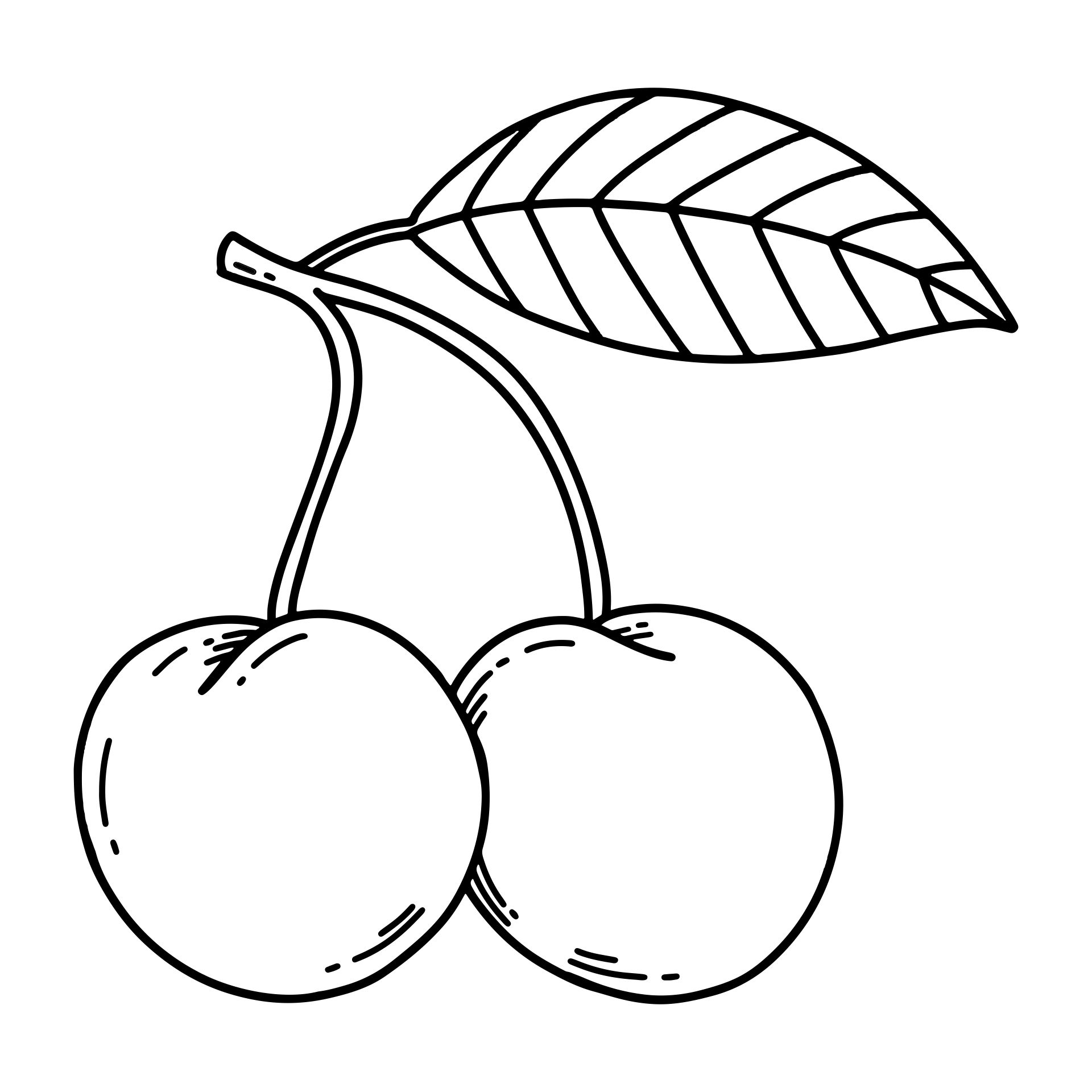 Printable Cherry Fruit Coloring Pages