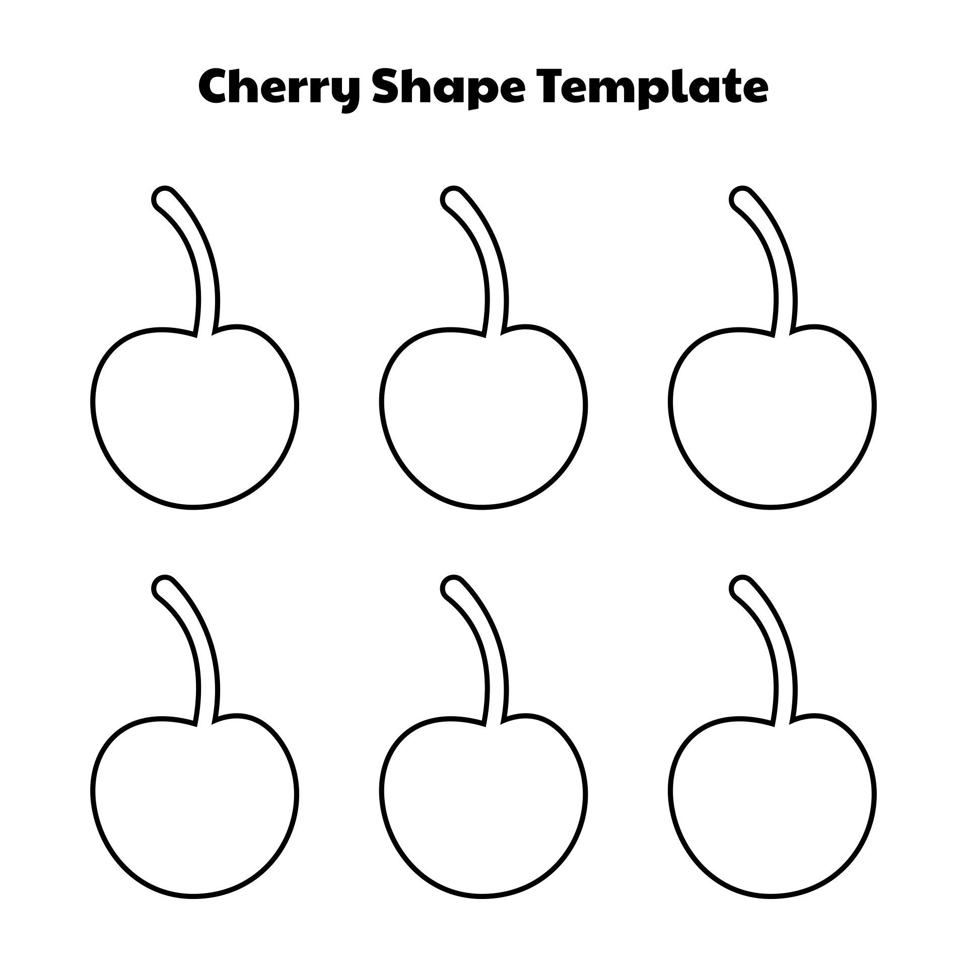 Printable Cherry Shape Template