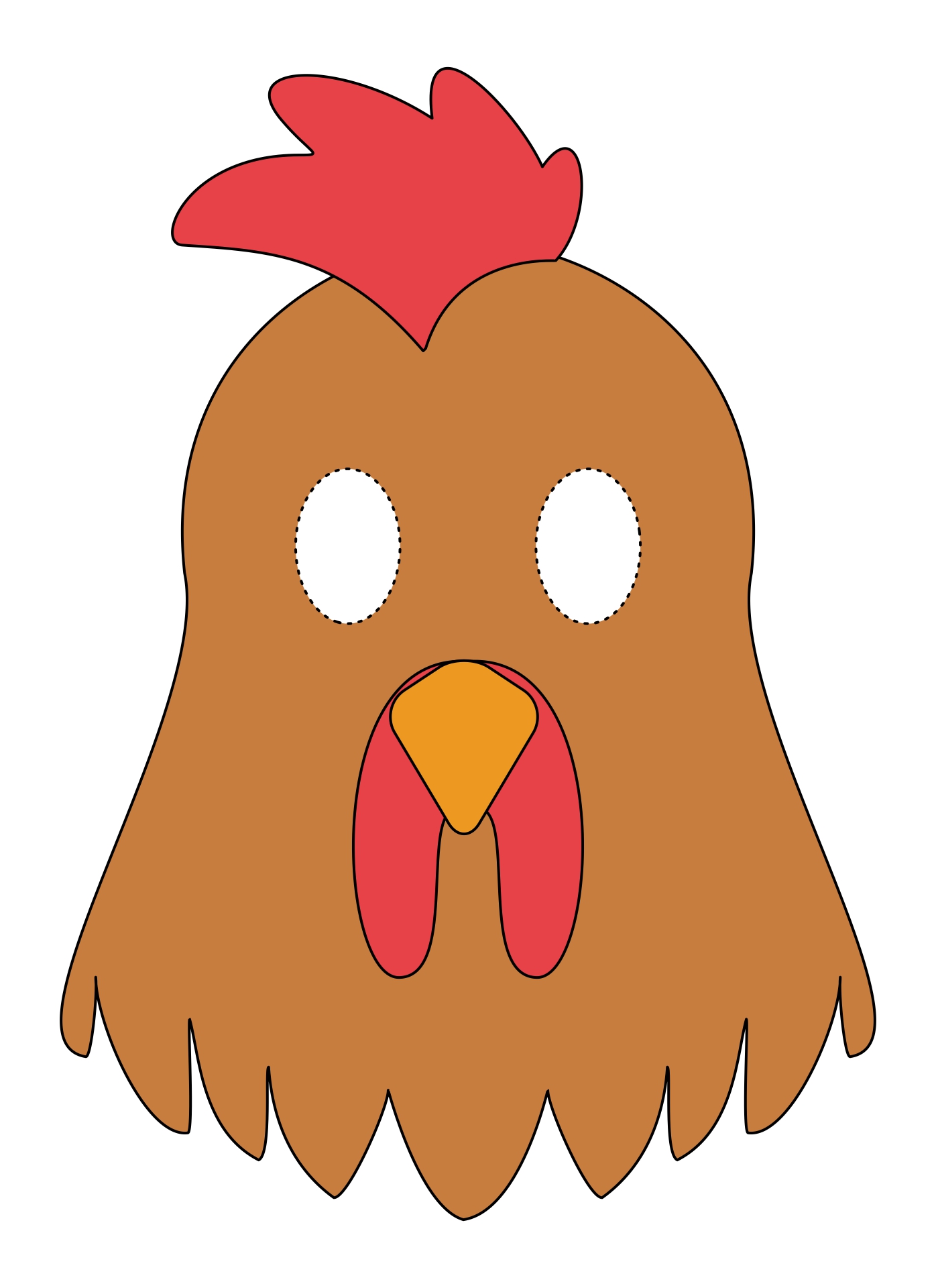 Printable Chicken Mask Template