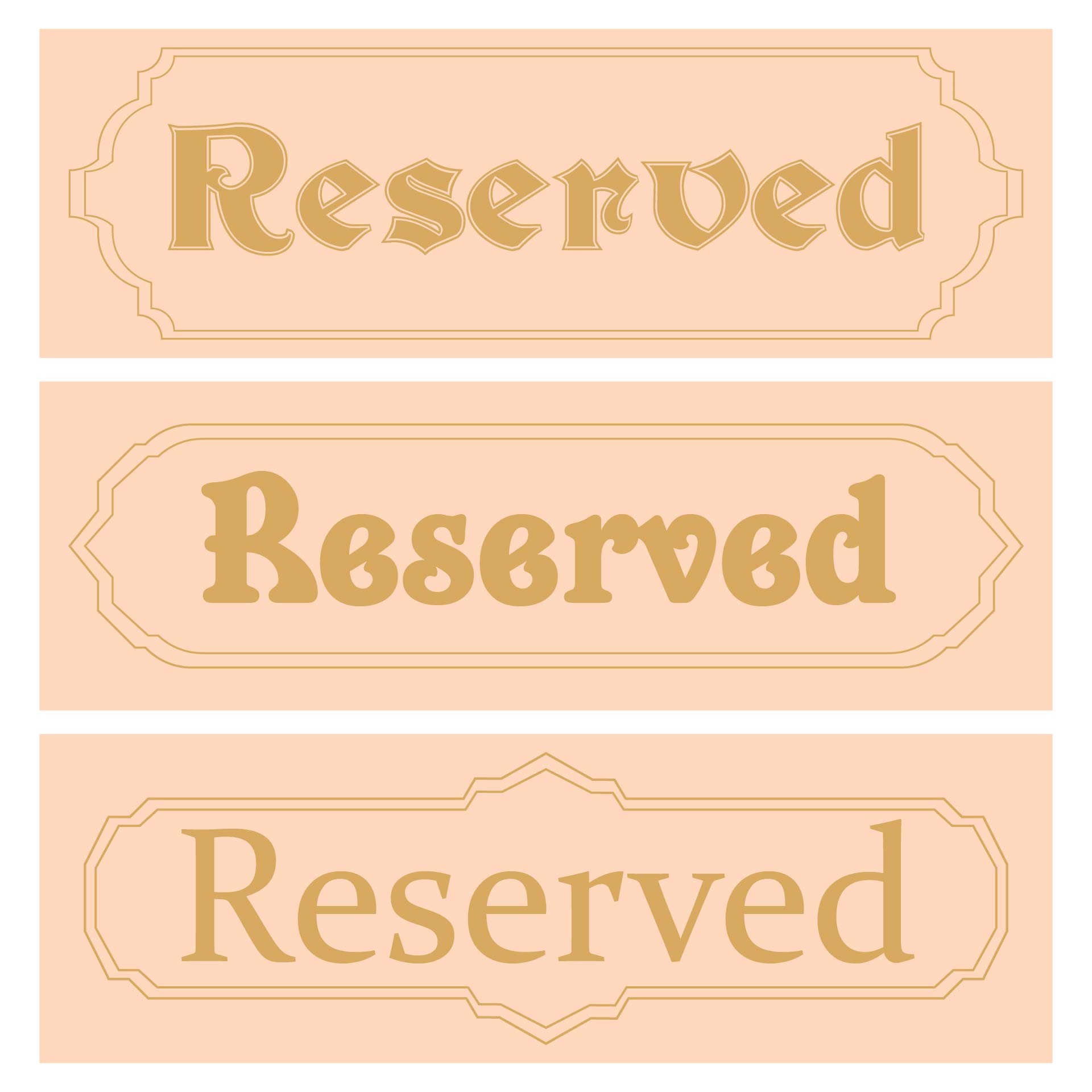 Printable Church Reserved Signs