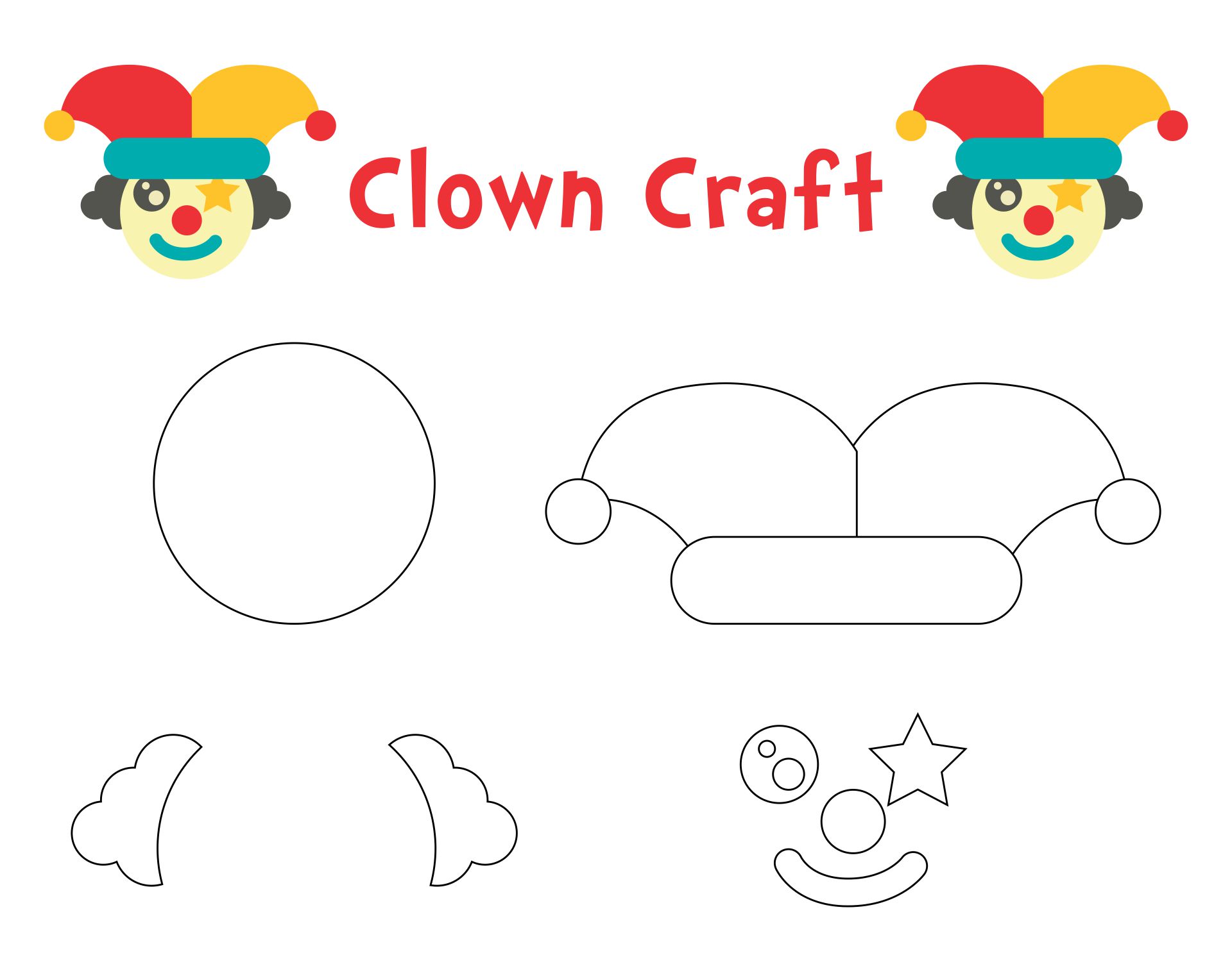 Printable Clown Craft For Preschool