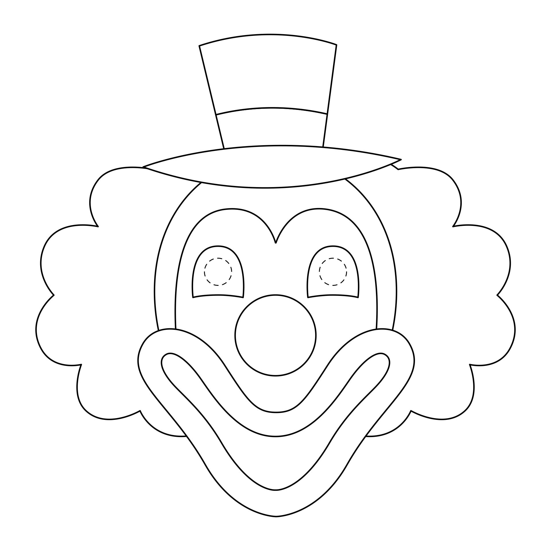 Printable Coloring Masks Clown Mask