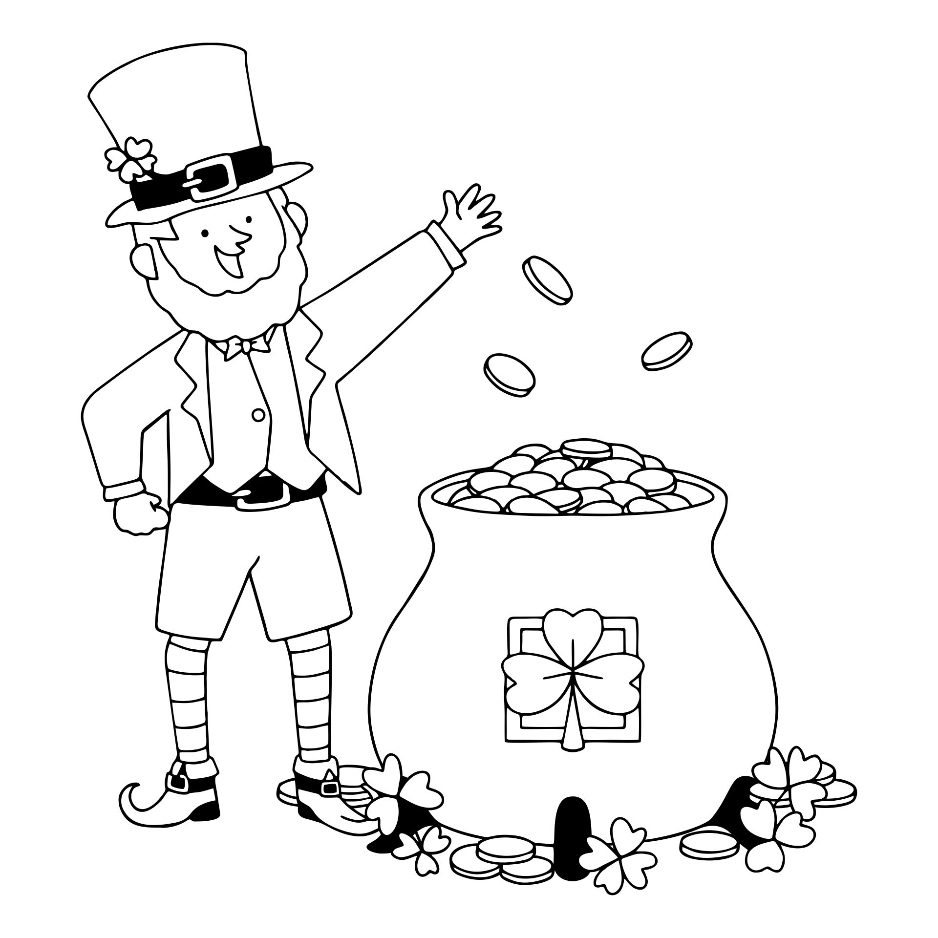 Printable Complete The Leprechaun Coloring Page