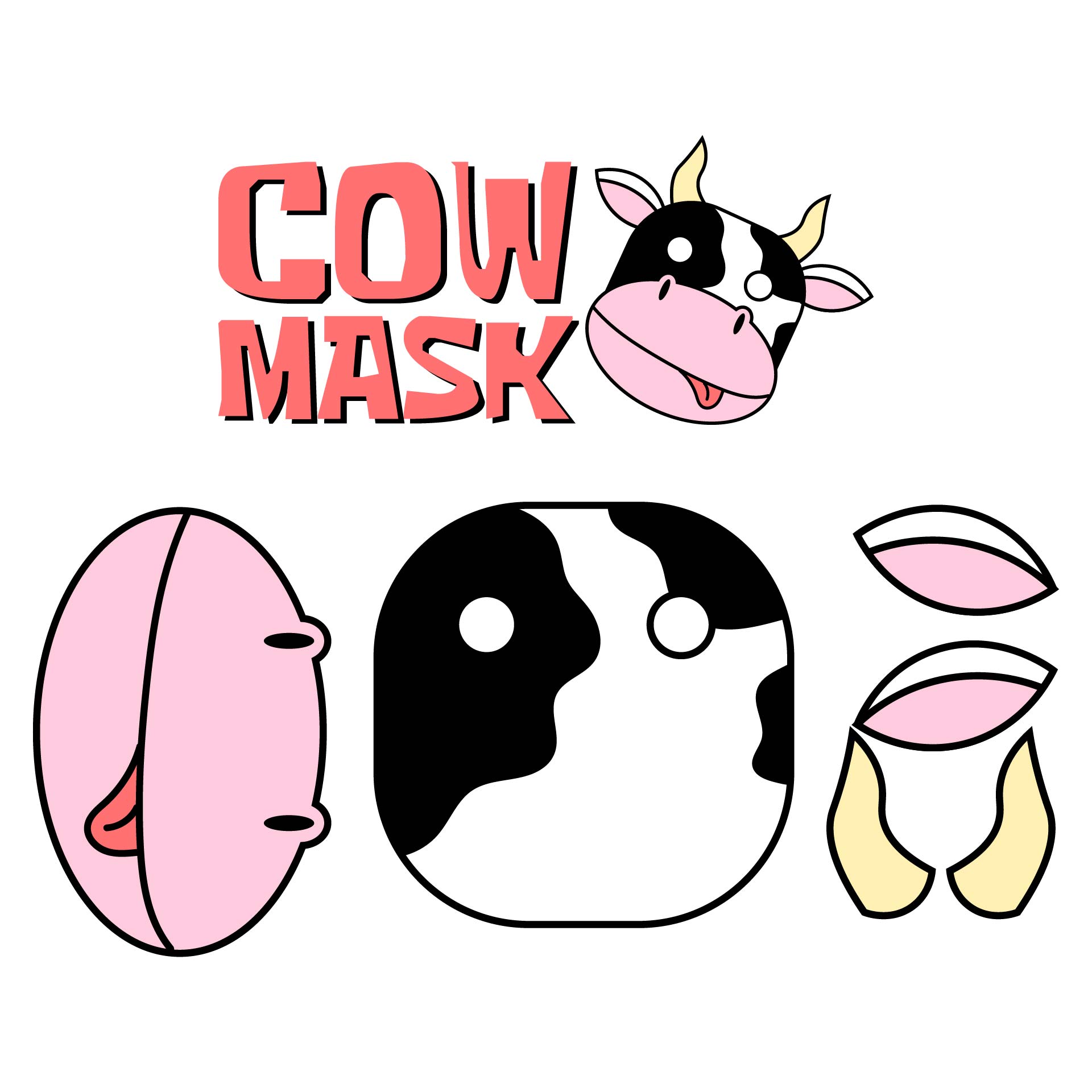 Printable Cow Mask And Spots Template