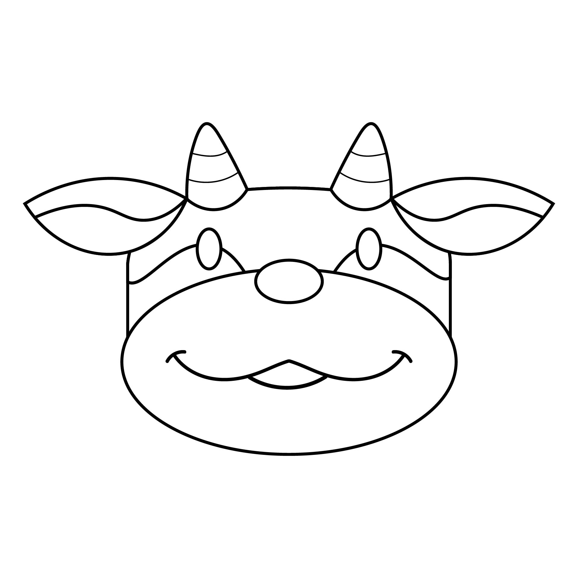 Printable Cow Mask Coloring Page