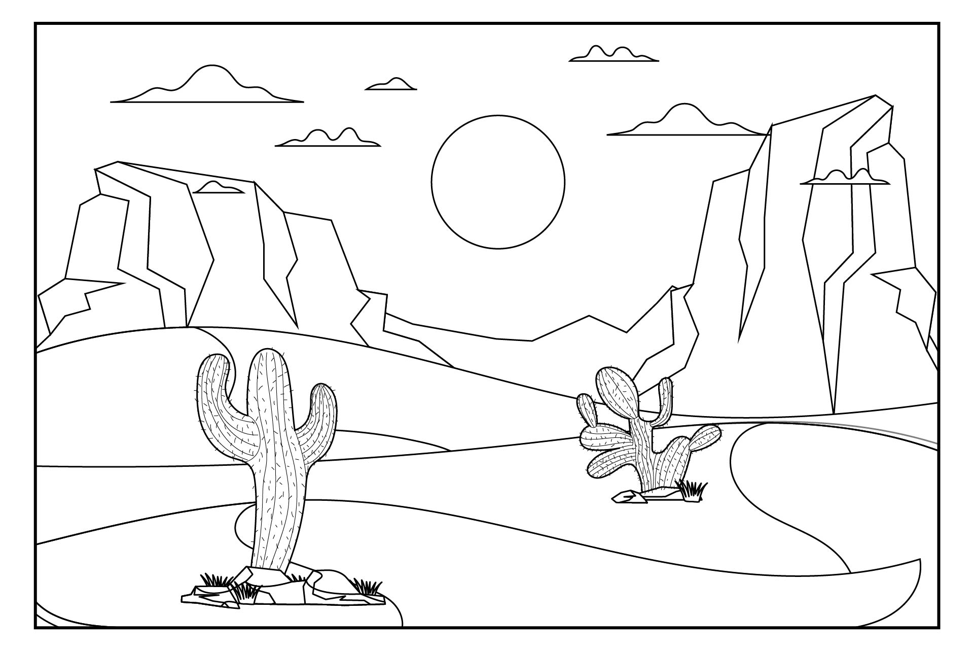 Printable Desert Diorama Craft Coloring Pages